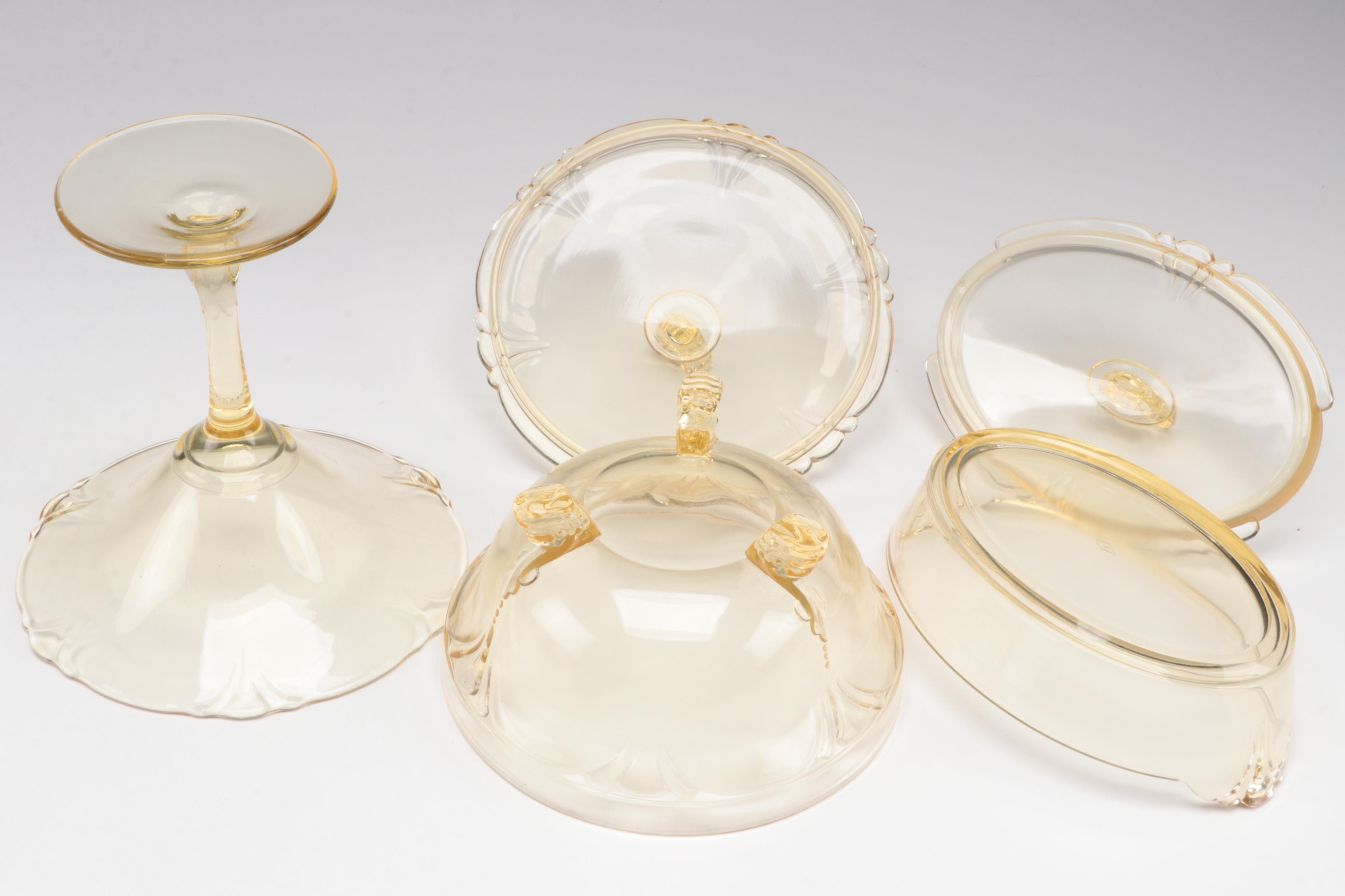Heisey "Empress" Sahara Compote, Lidded Lemon/Candy Dishes and "Heisey