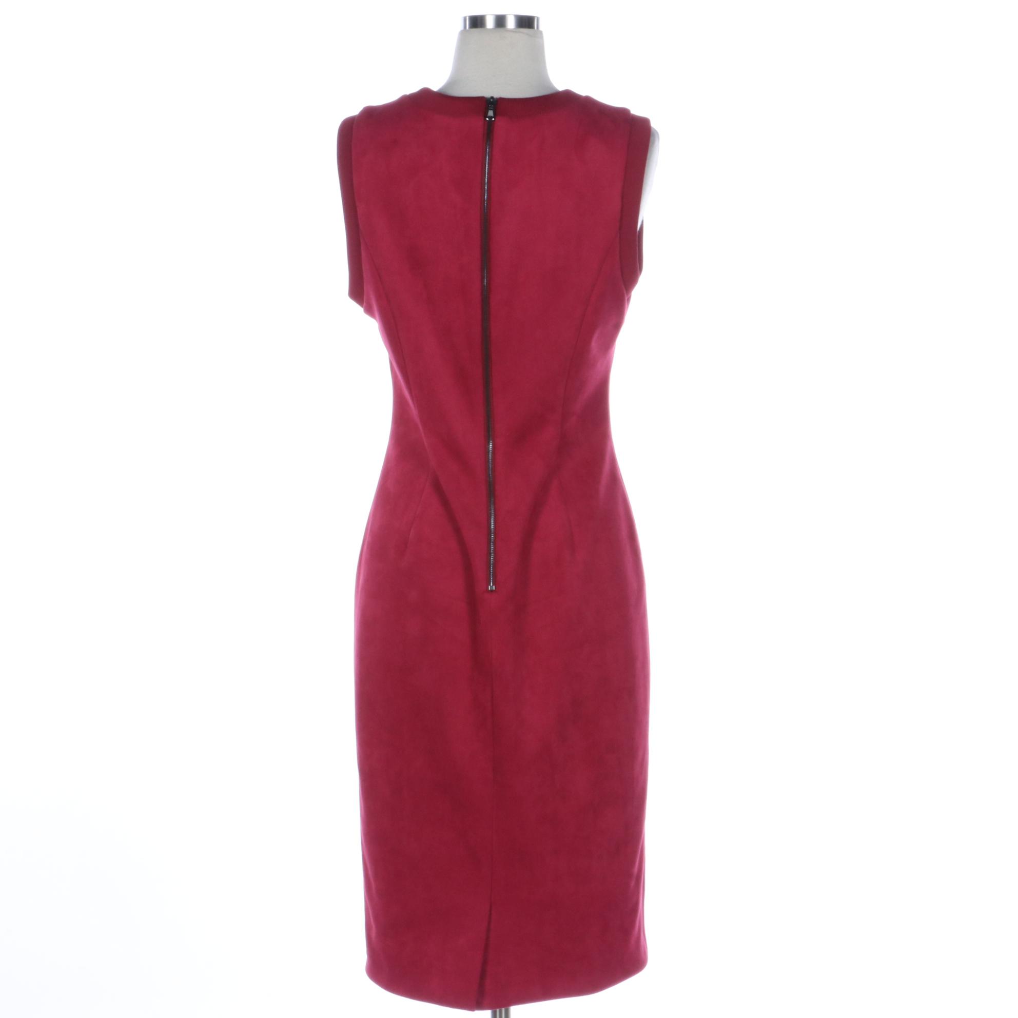 Toccin New York Sleeveless Microfiber Sheath with Rib Knit Trim EBTH