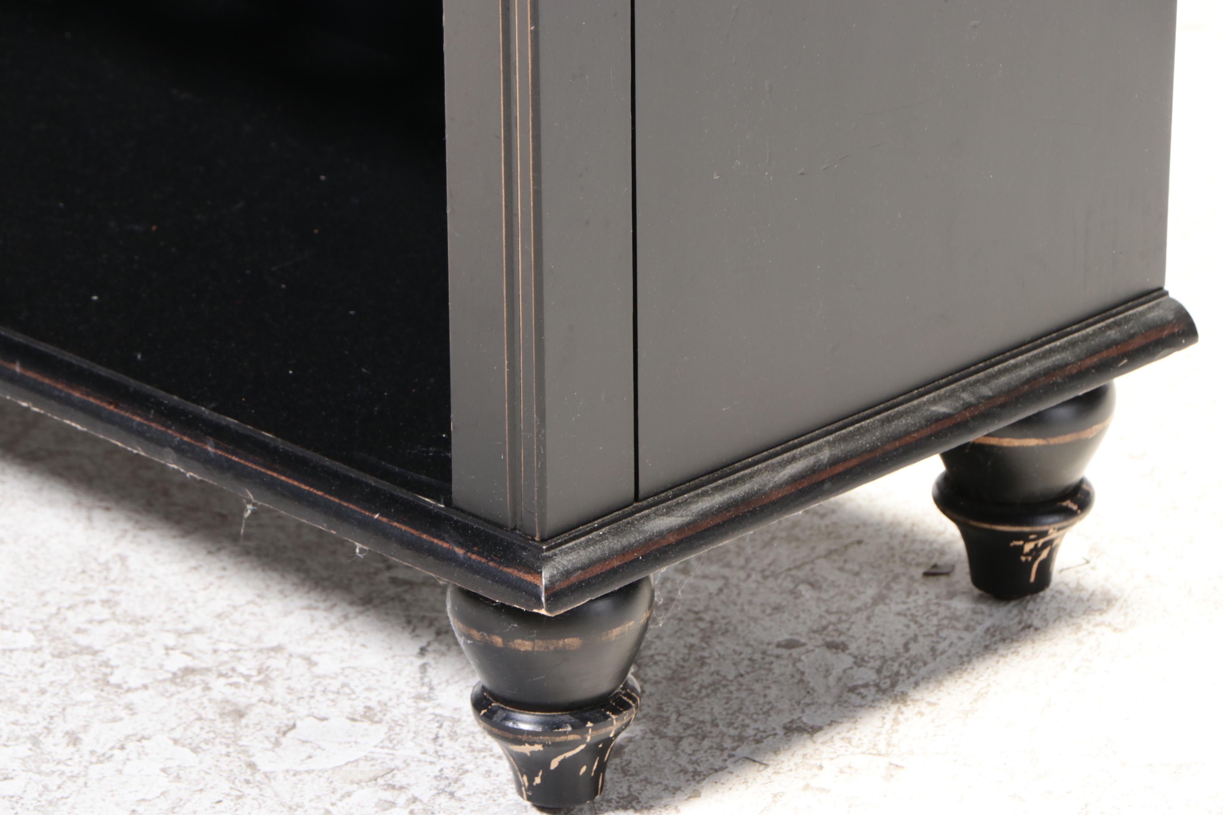 Ballard Designs Ebonized Wooden with Wine Rack EBTH