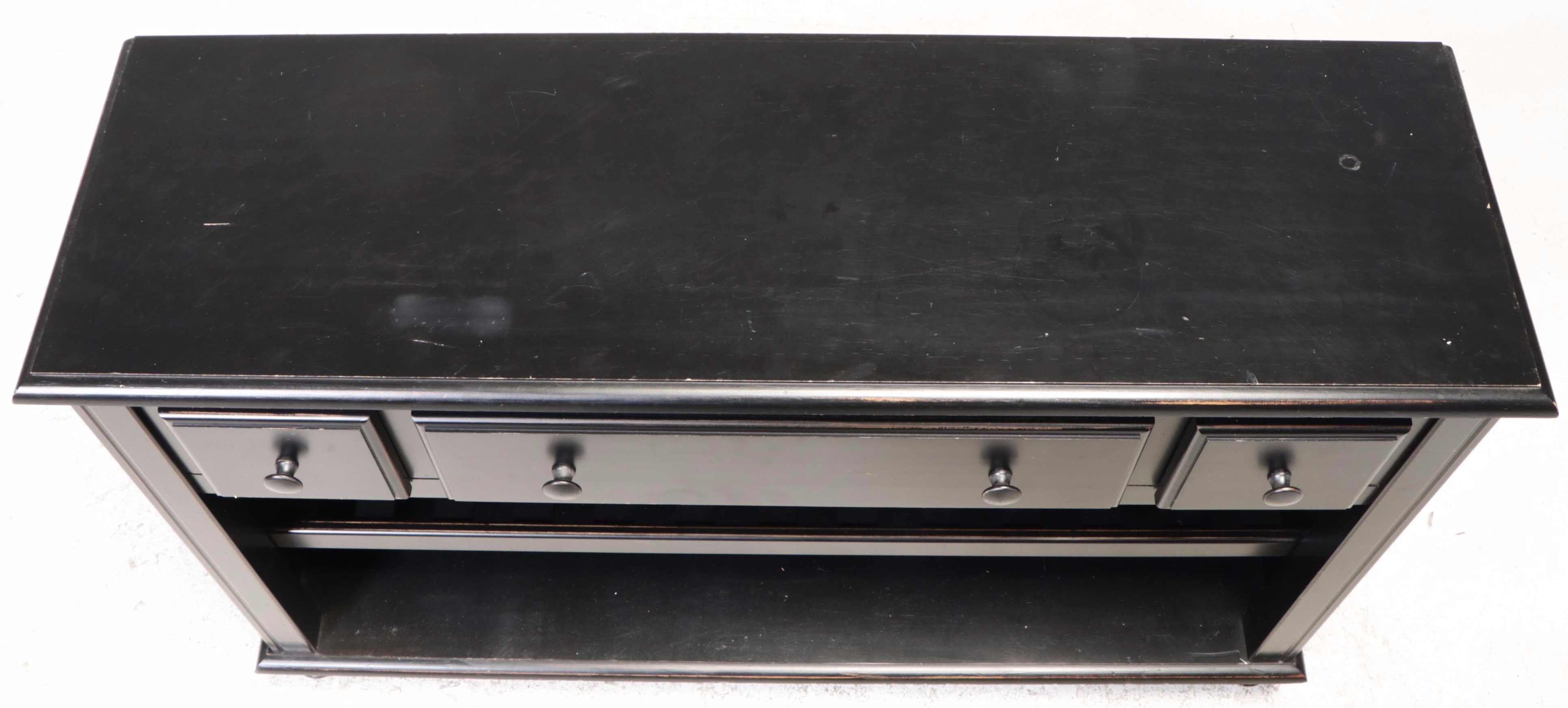 Ballard Designs Ebonized Wooden with Wine Rack EBTH