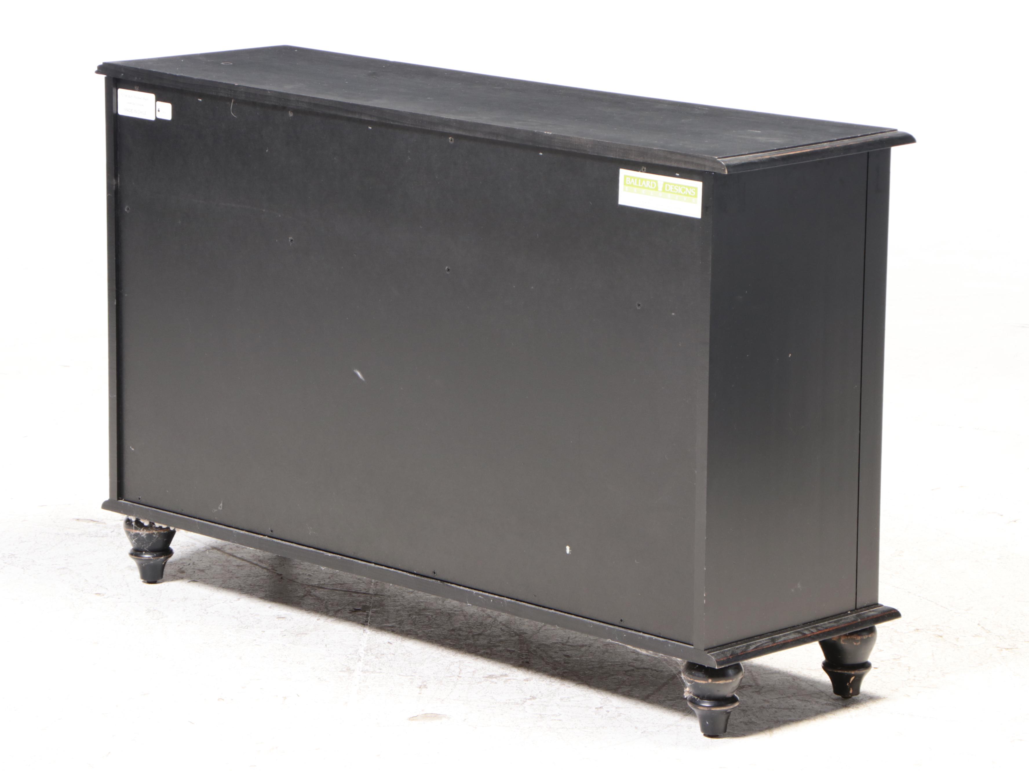 Ballard Designs Ebonized Wooden with Wine Rack EBTH