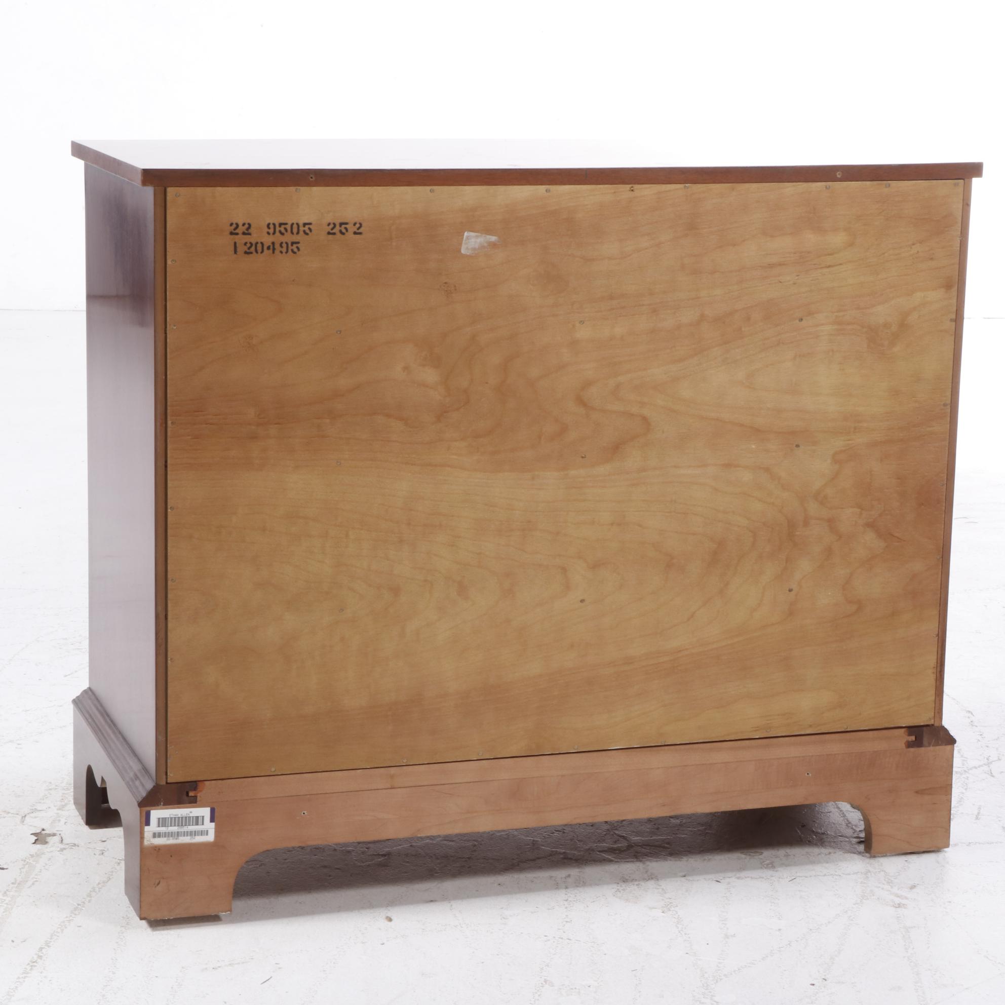 Ethan Allen Chippendale Style Mahogany FourDrawer Bowfront Chest and