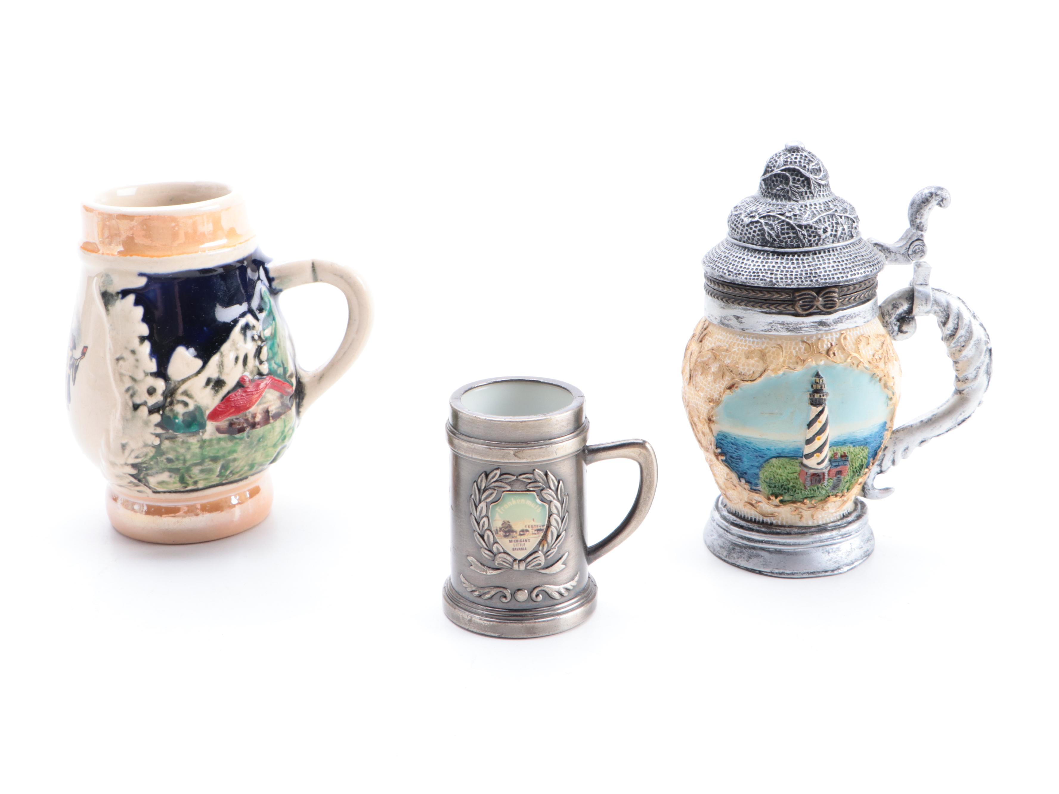 Avon "Blacksmith" and Baseball Motif Ceramic Beer Steins with More EBTH