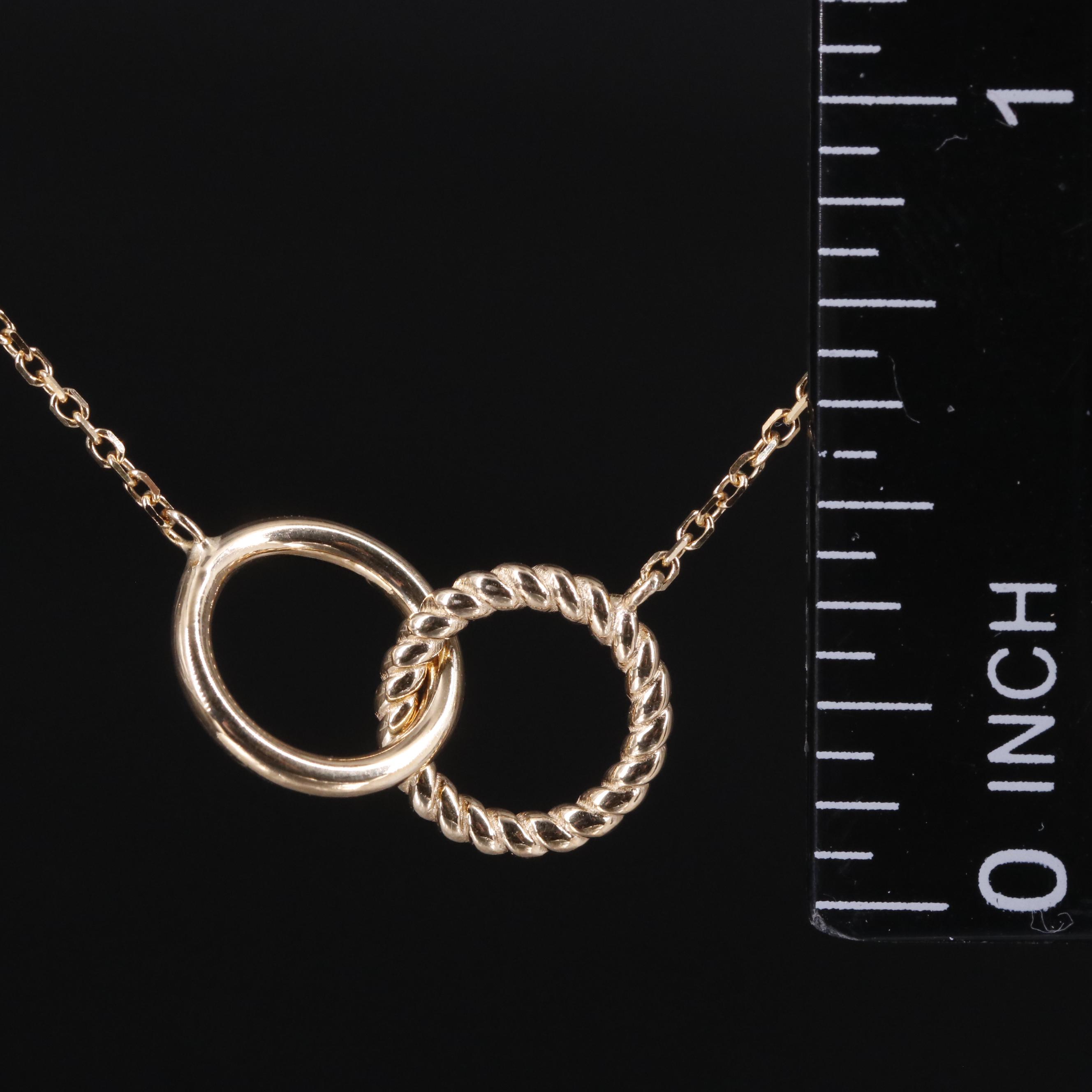 14K Interlocking Rings Necklace EBTH