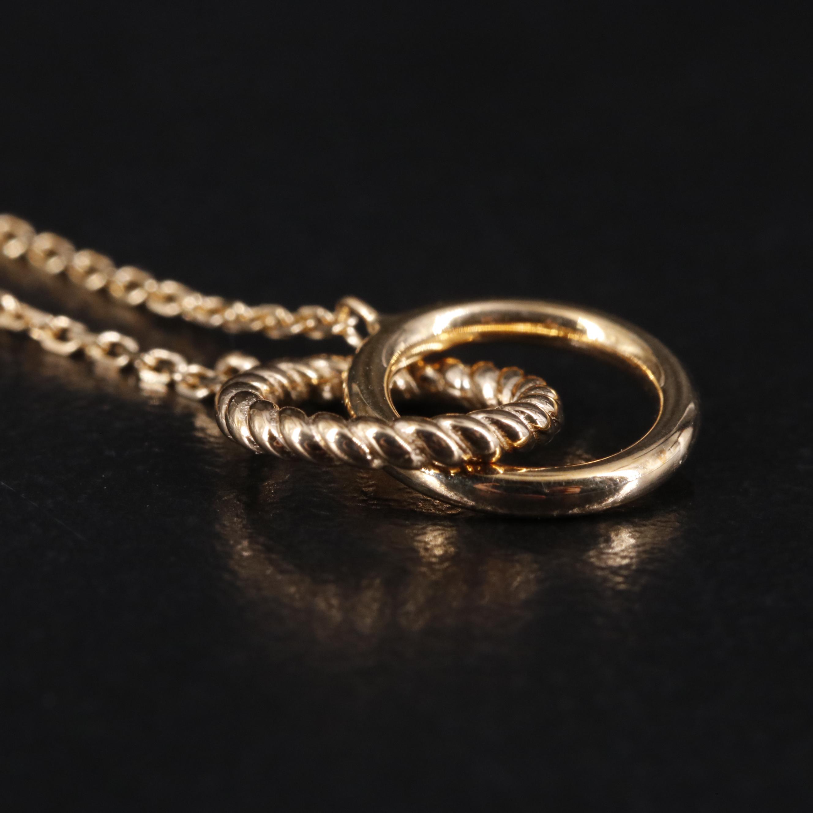 14K Interlocking Rings Necklace EBTH