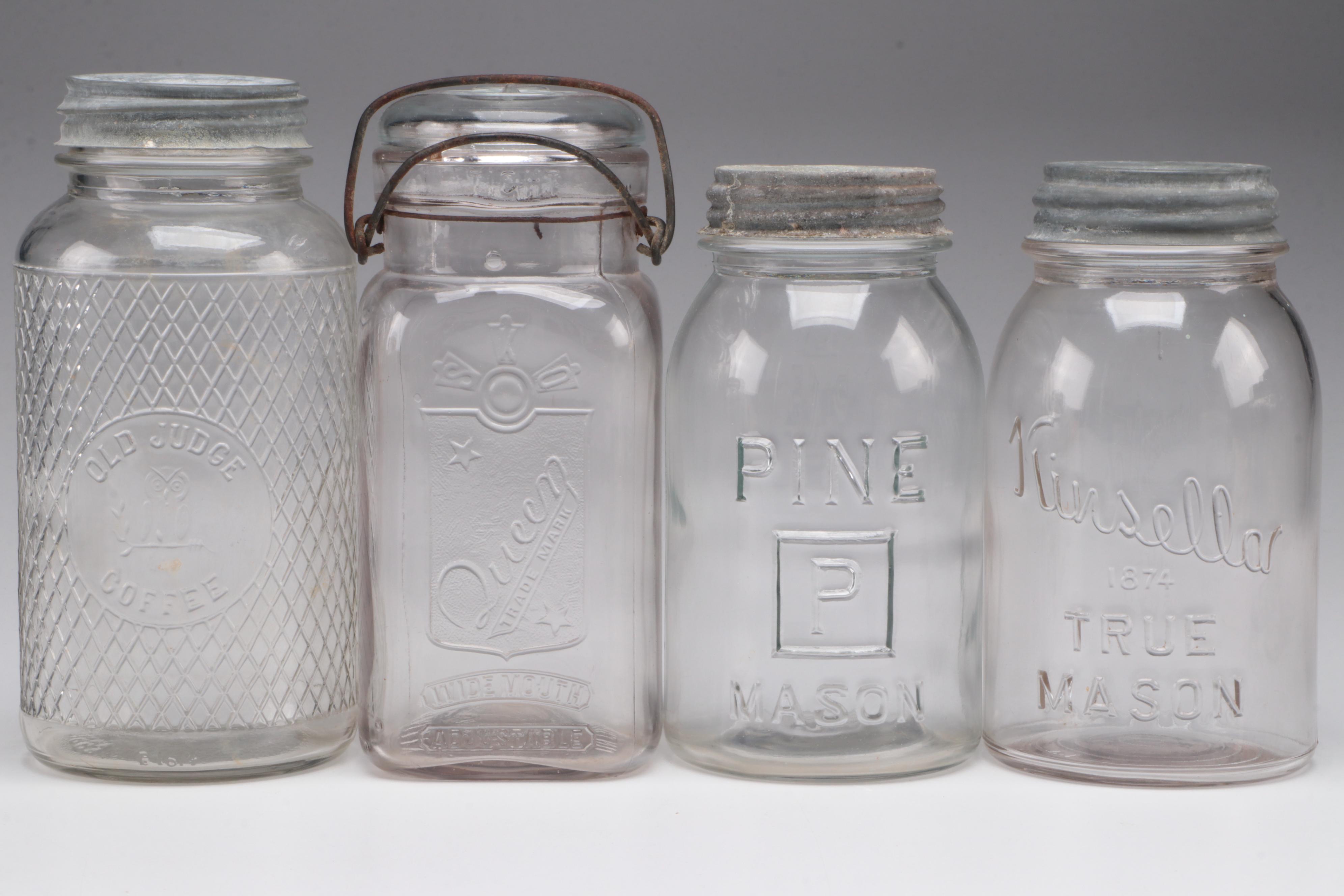 Anchor Hocking and Other Glass Canning Jars, Early to Mid 20th Century