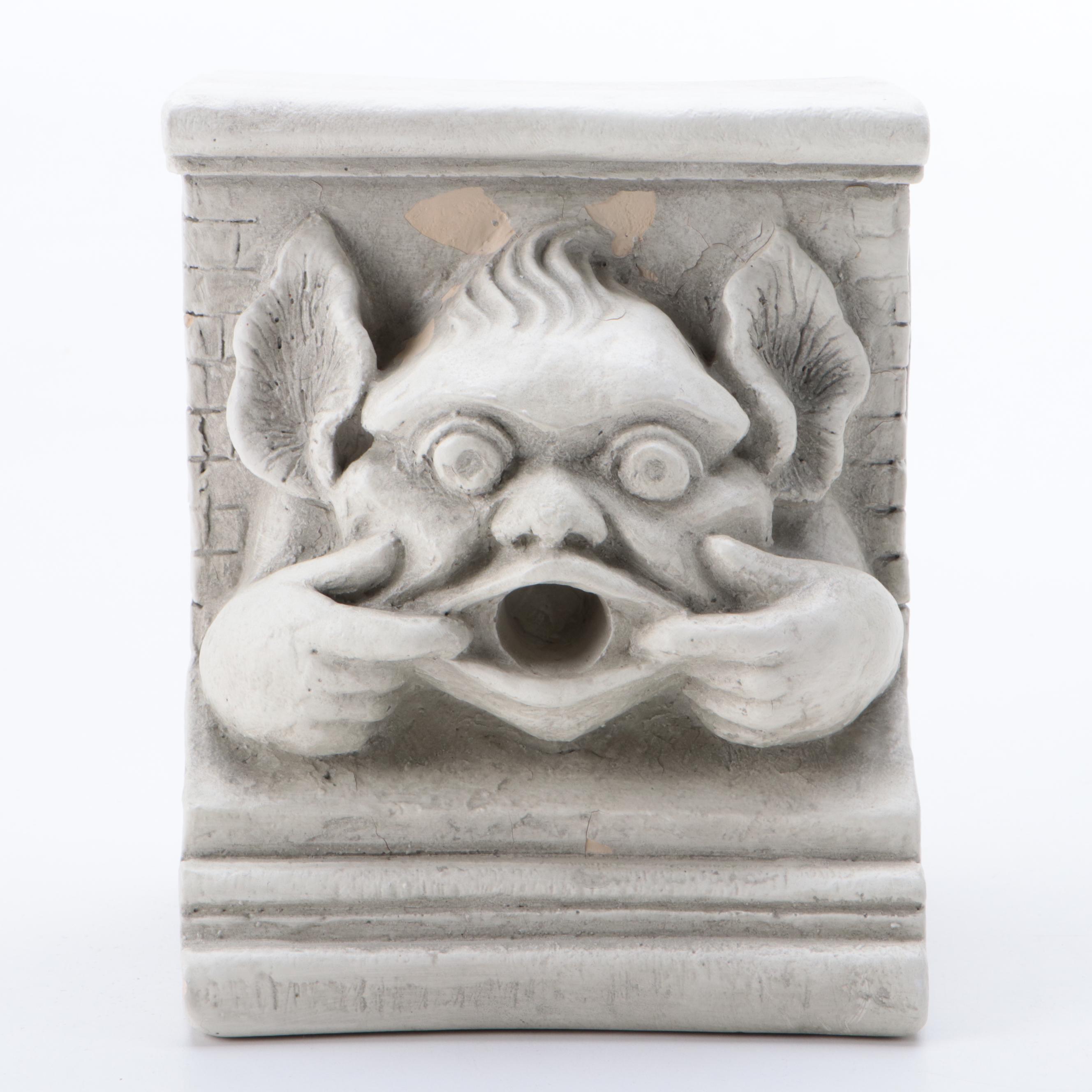 Forde Crafts Ltd. Irish Cast Stone Bookends and Other Gargoyle Face