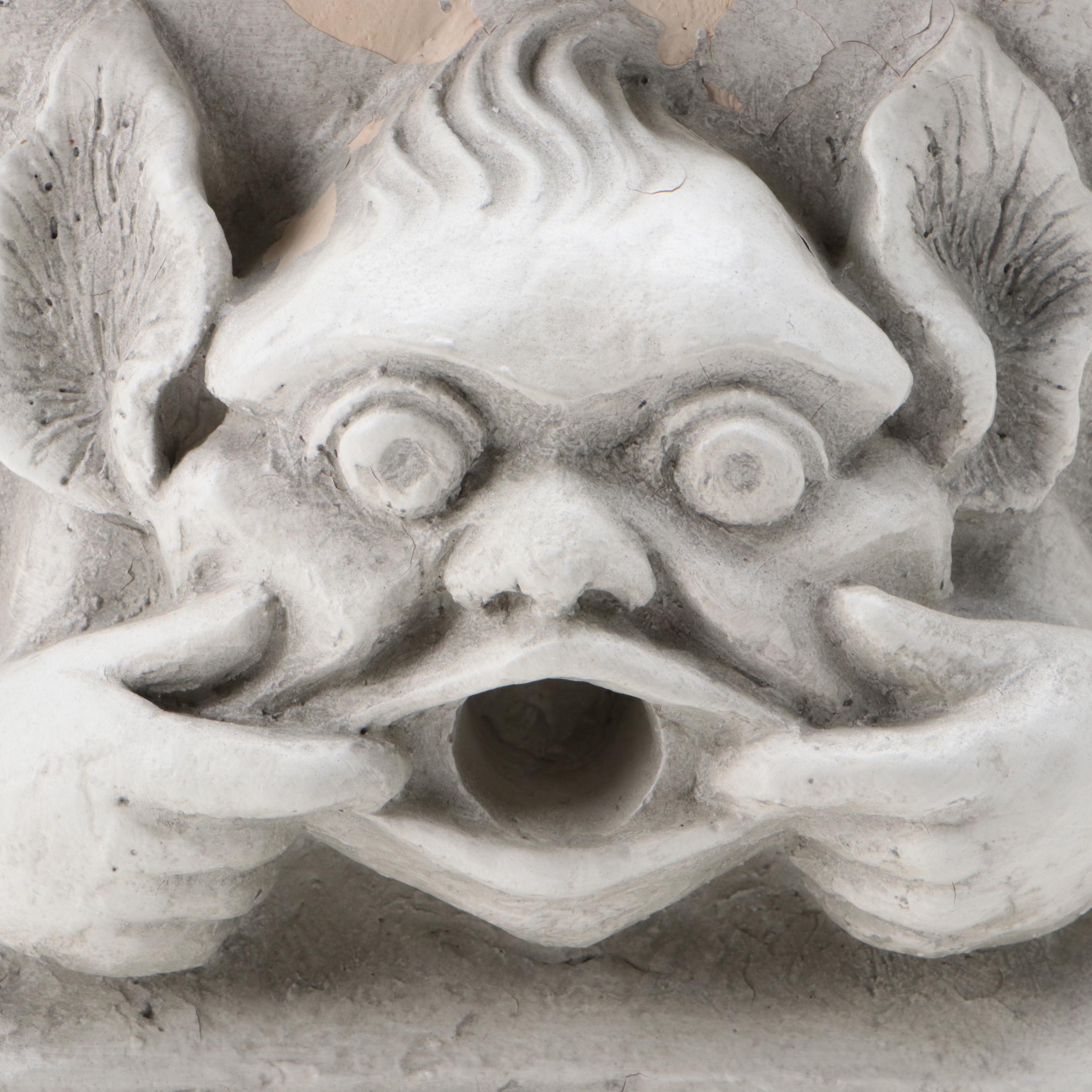 Forde Crafts Ltd. Irish Cast Stone Bookends and Other Gargoyle Face