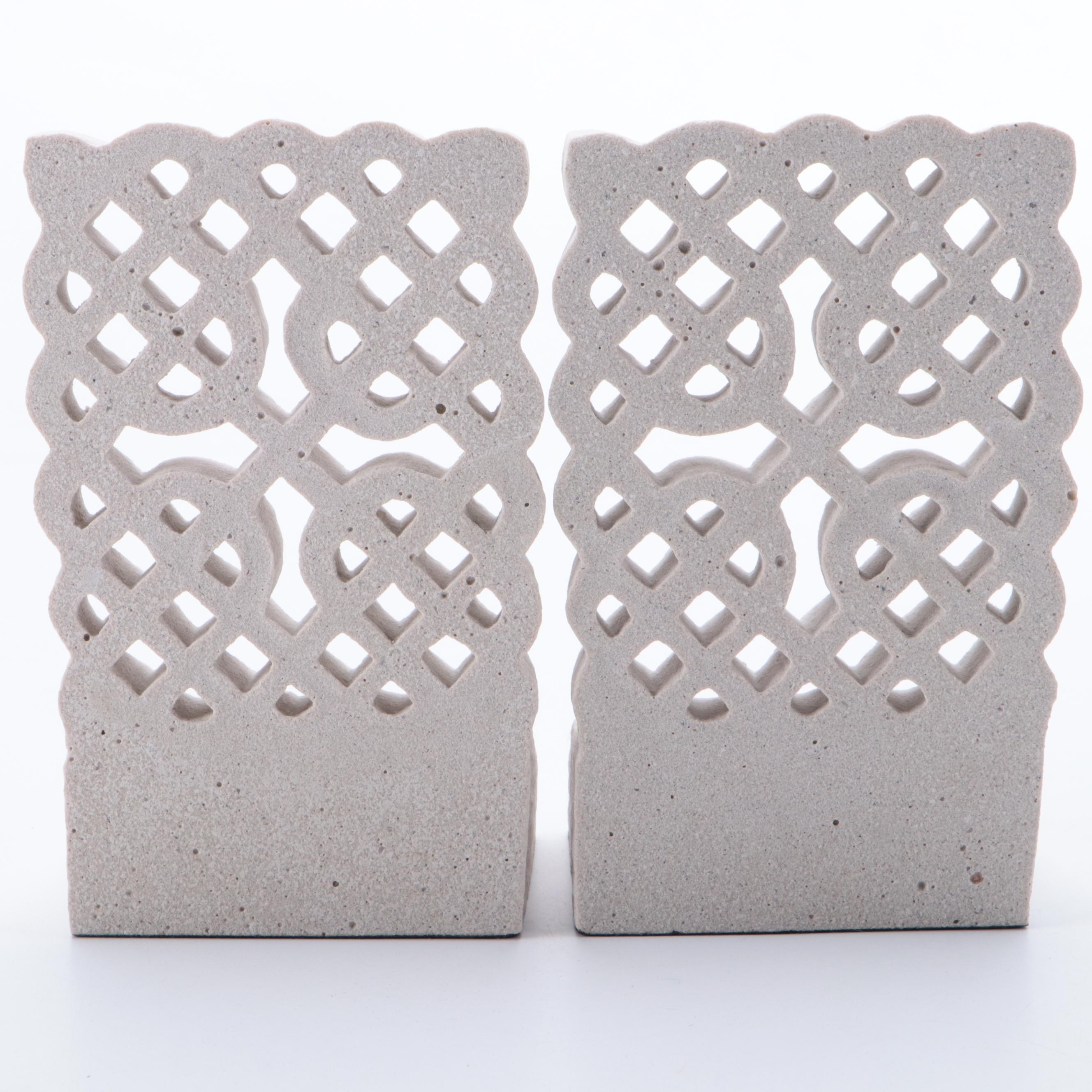 Forde Crafts Ltd. Irish Cast Stone Bookends and Other Gargoyle Face