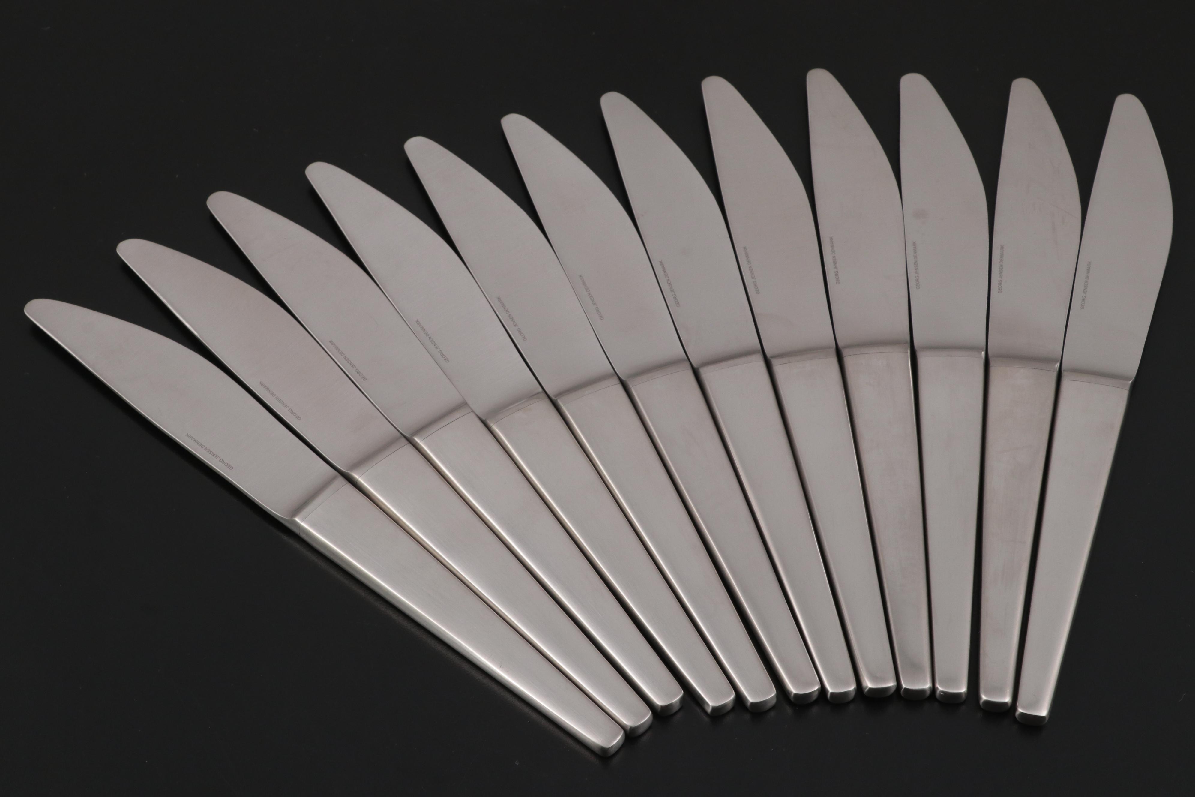 Jensen "Caravel" Stainless Steel Dinner Knives for Twelve EBTH