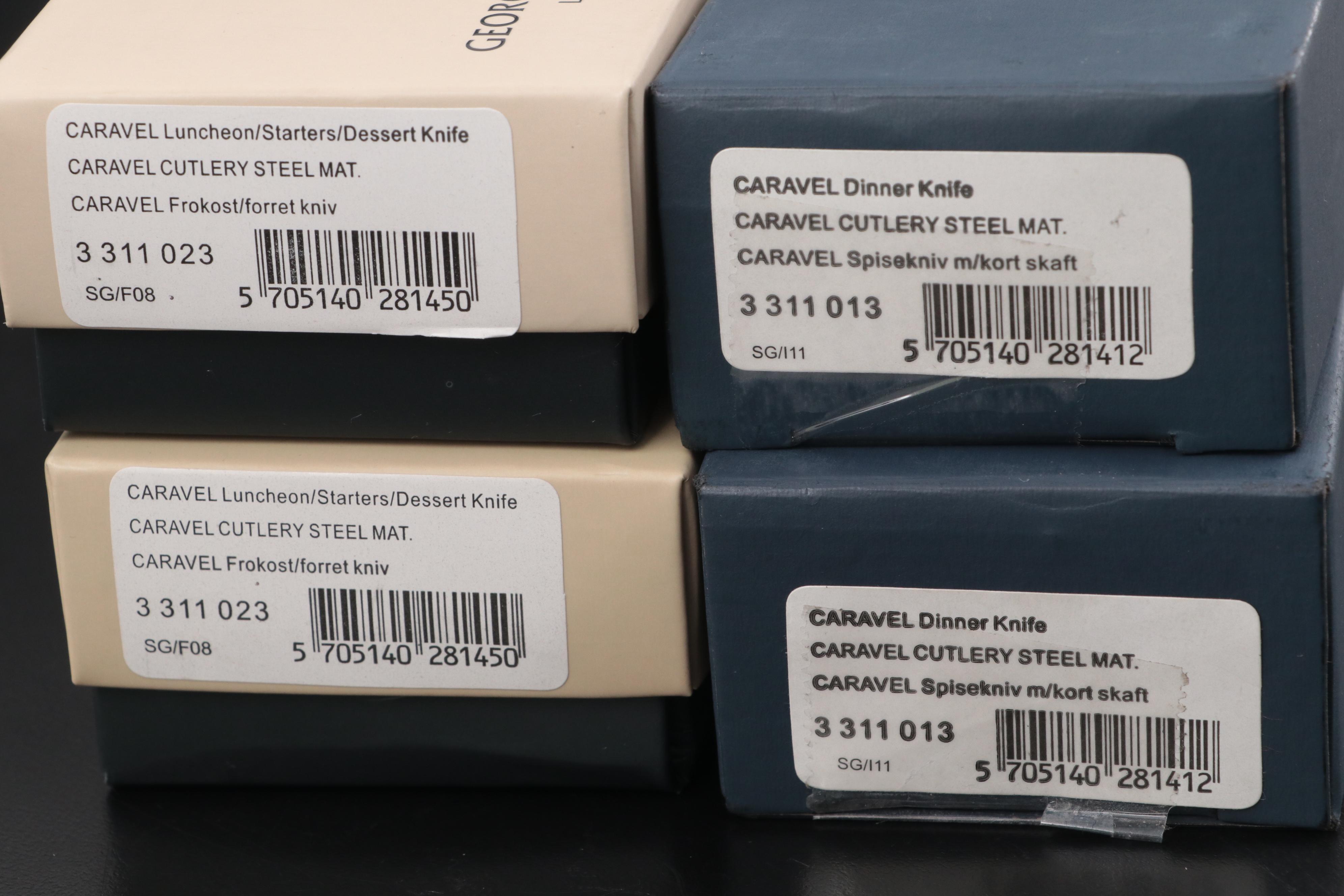 Jensen "Caravel" Stainless Steel Dinner and Luncheon Knives for