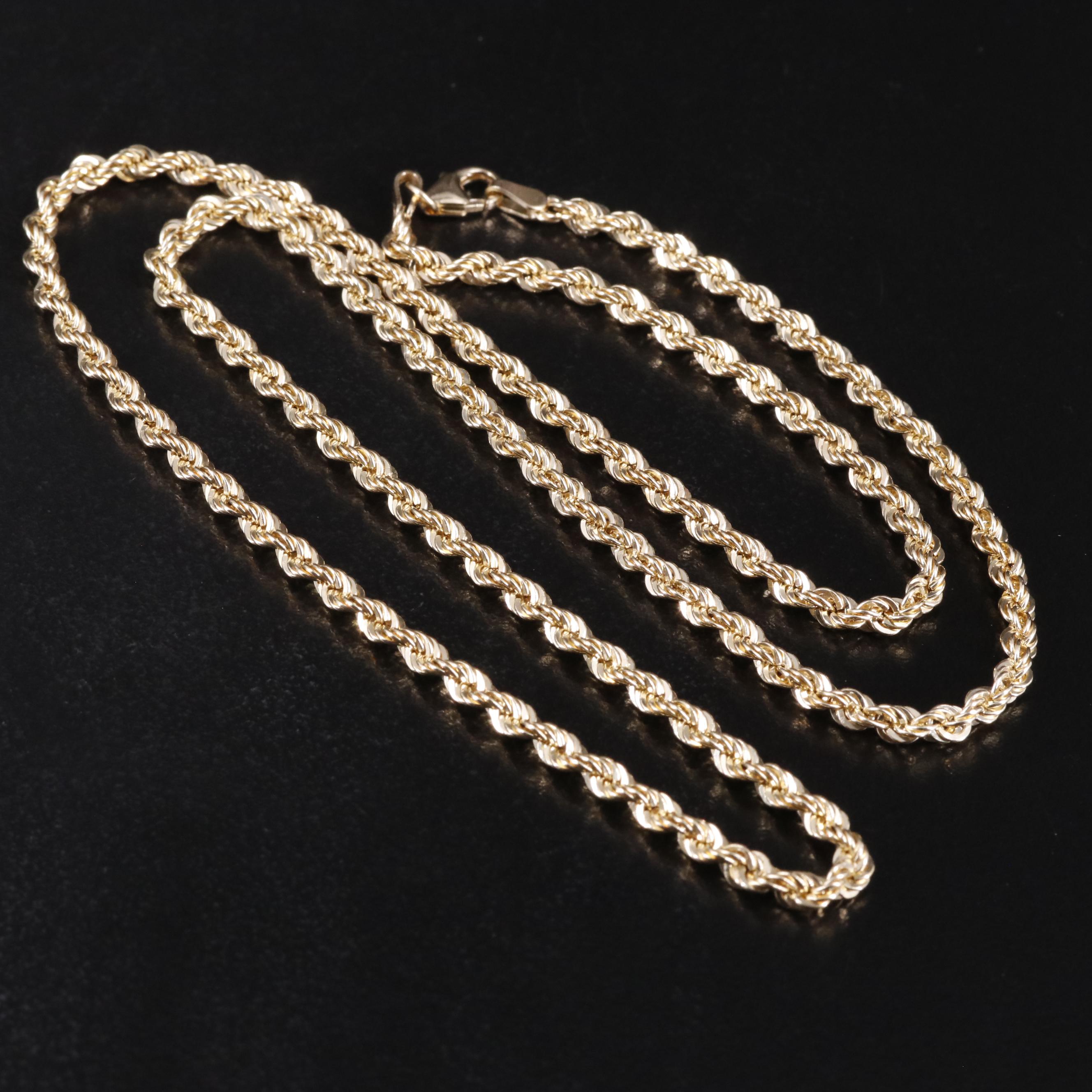 10K French Rope Chain Necklace EBTH