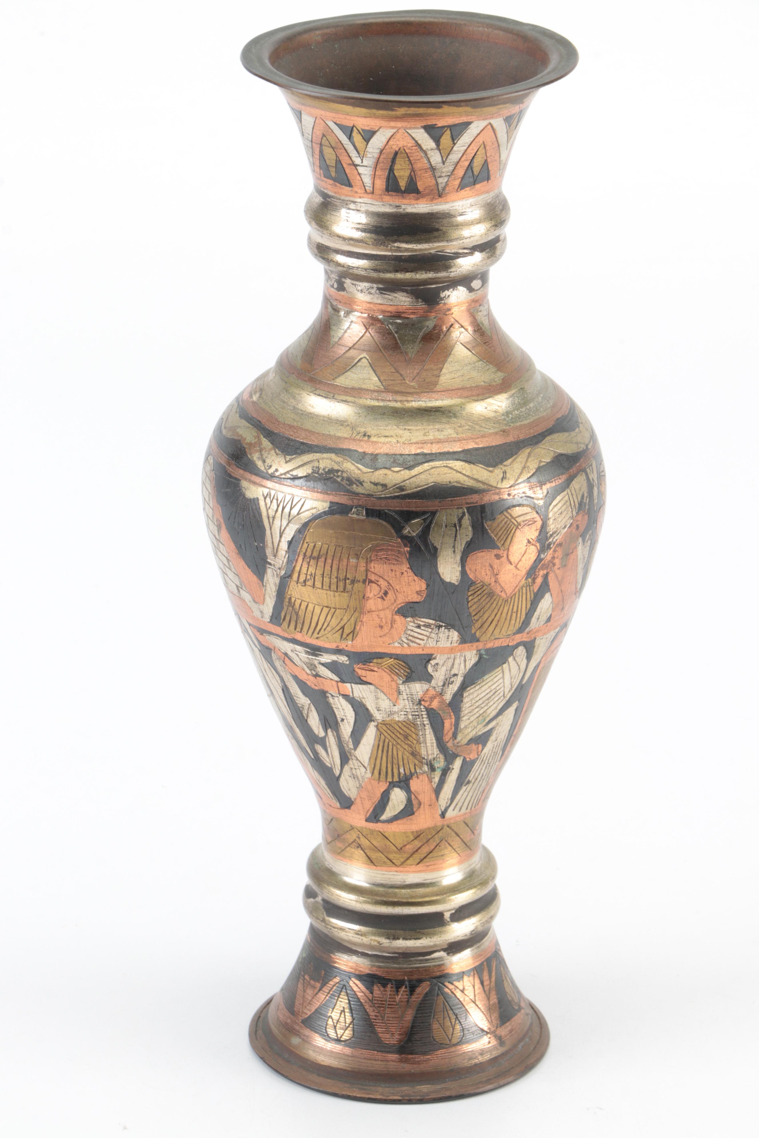 Egyptian Style Vase with Shiva Letter Opener and Other Decor Items EBTH
