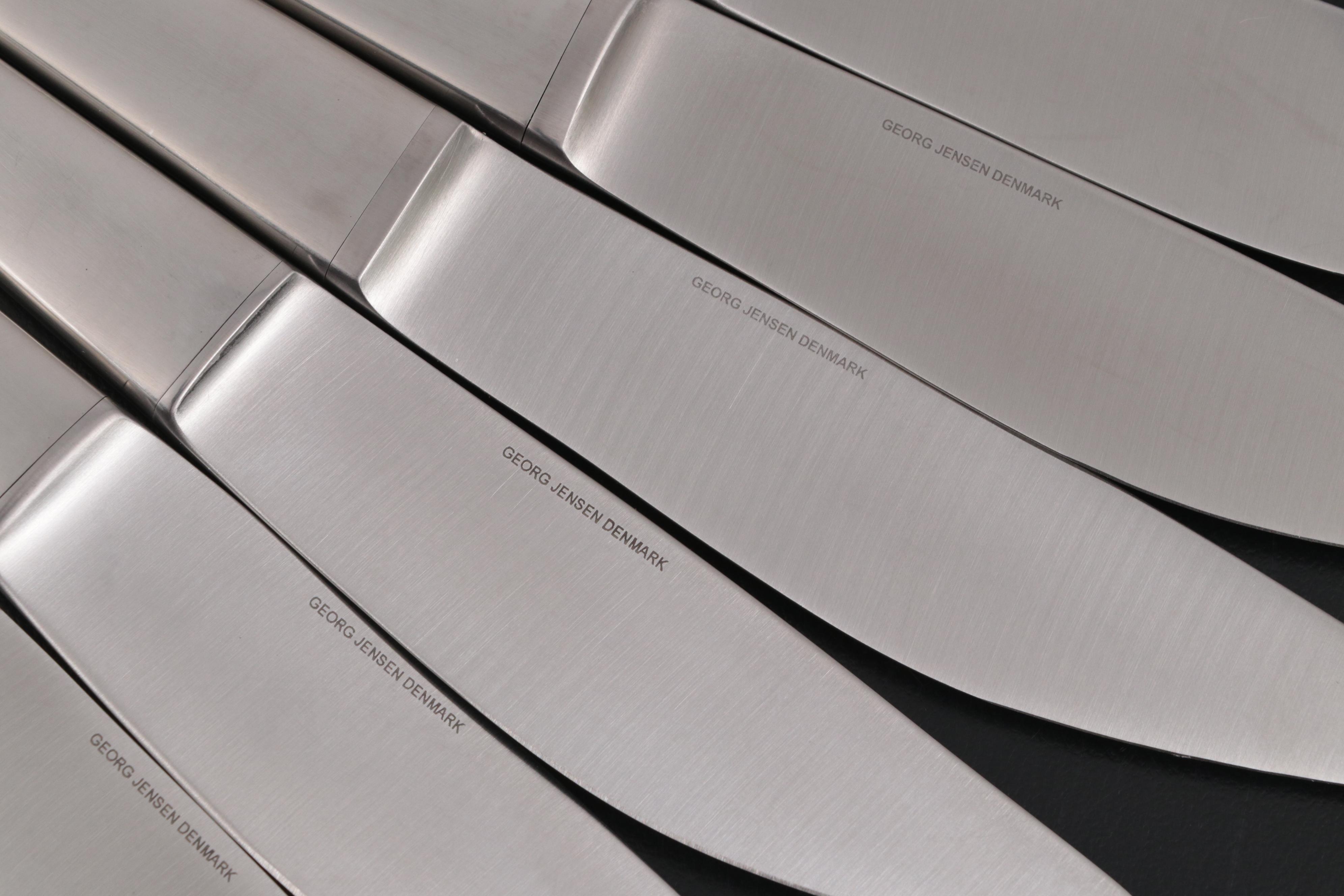 Jensen "Caravel" Stainless Steel Dinner and Luncheon Knives for