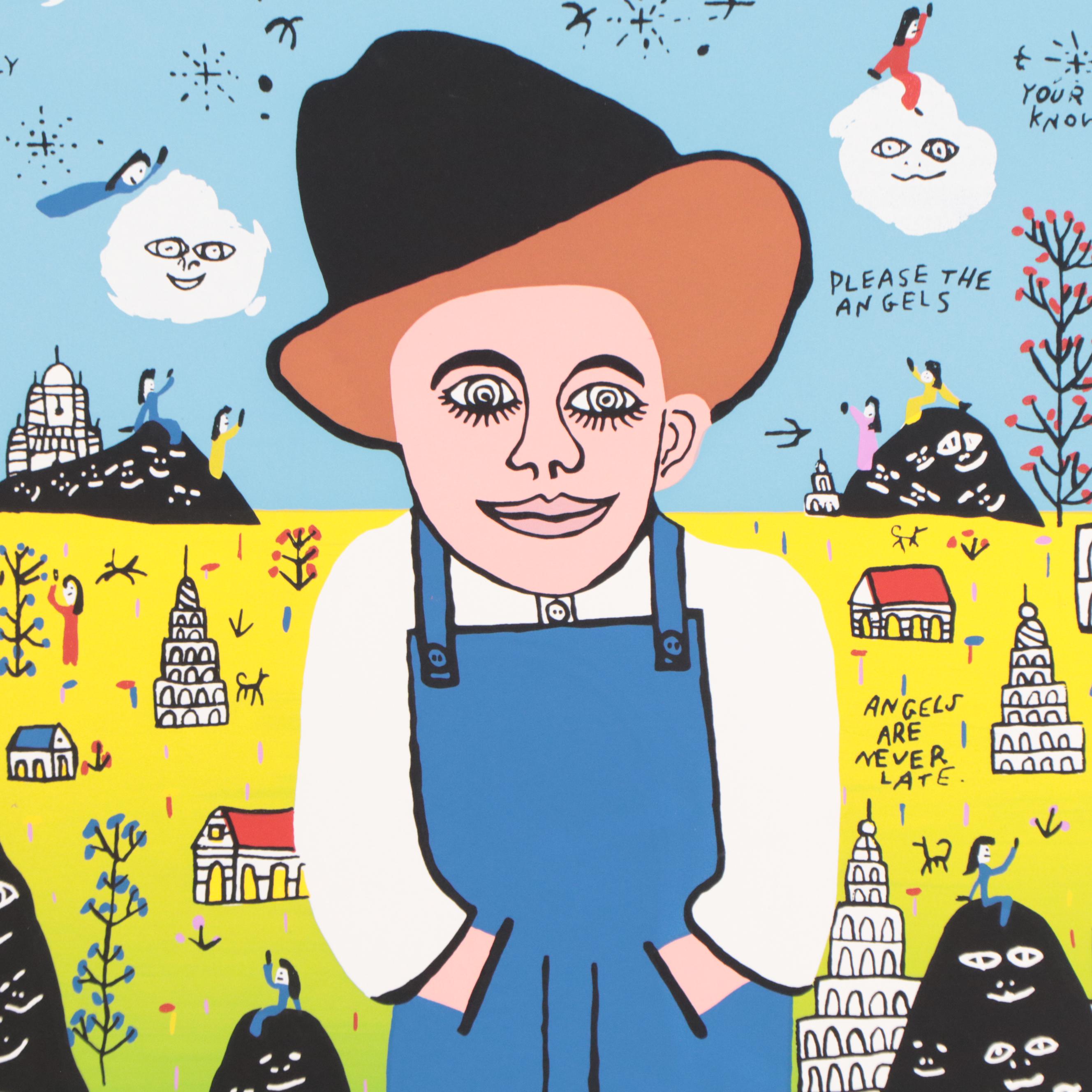 Howard Finster Folk Art Serigraph "Baby Elvis," Late 20th Century EBTH