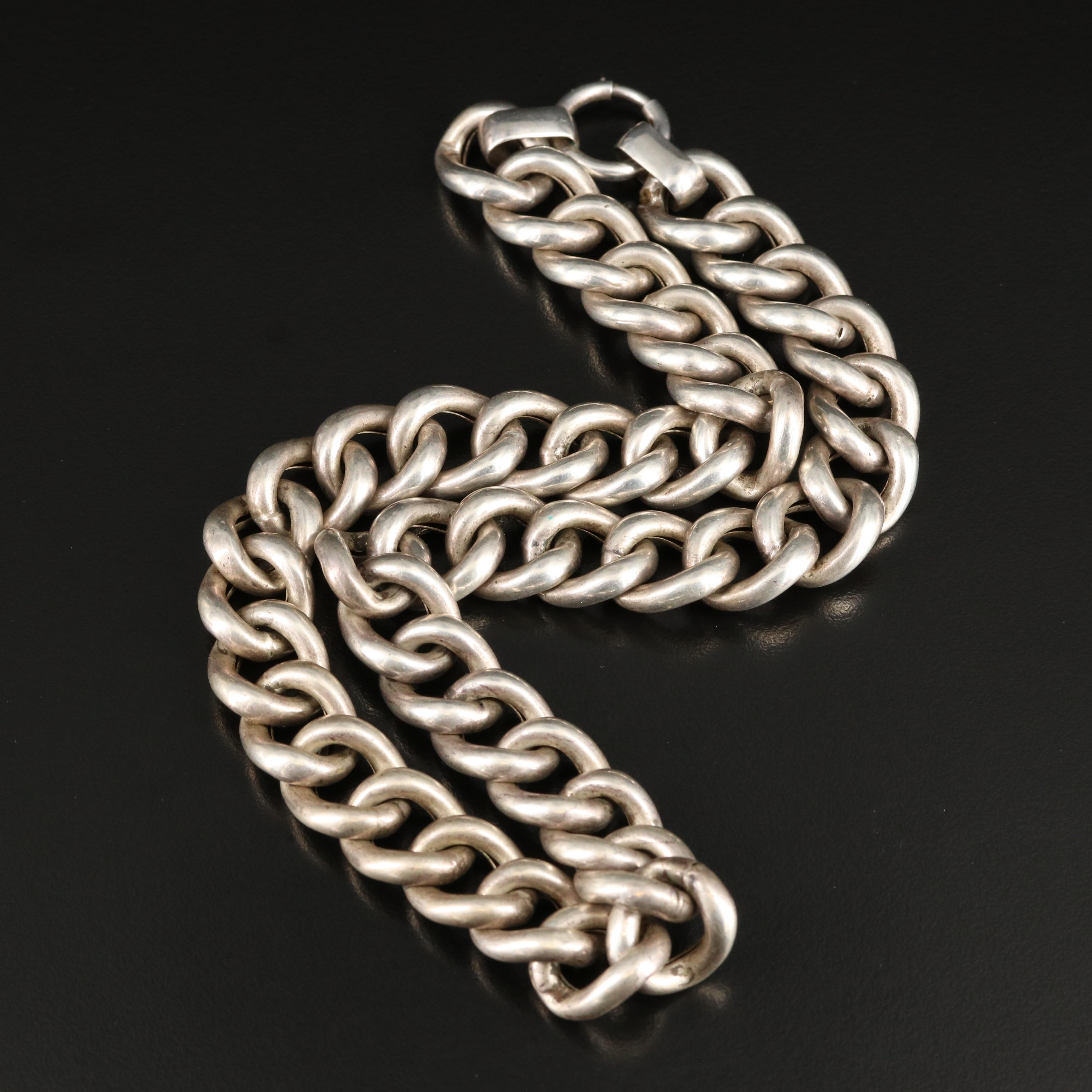 Sterling Curb Chain Necklace EBTH