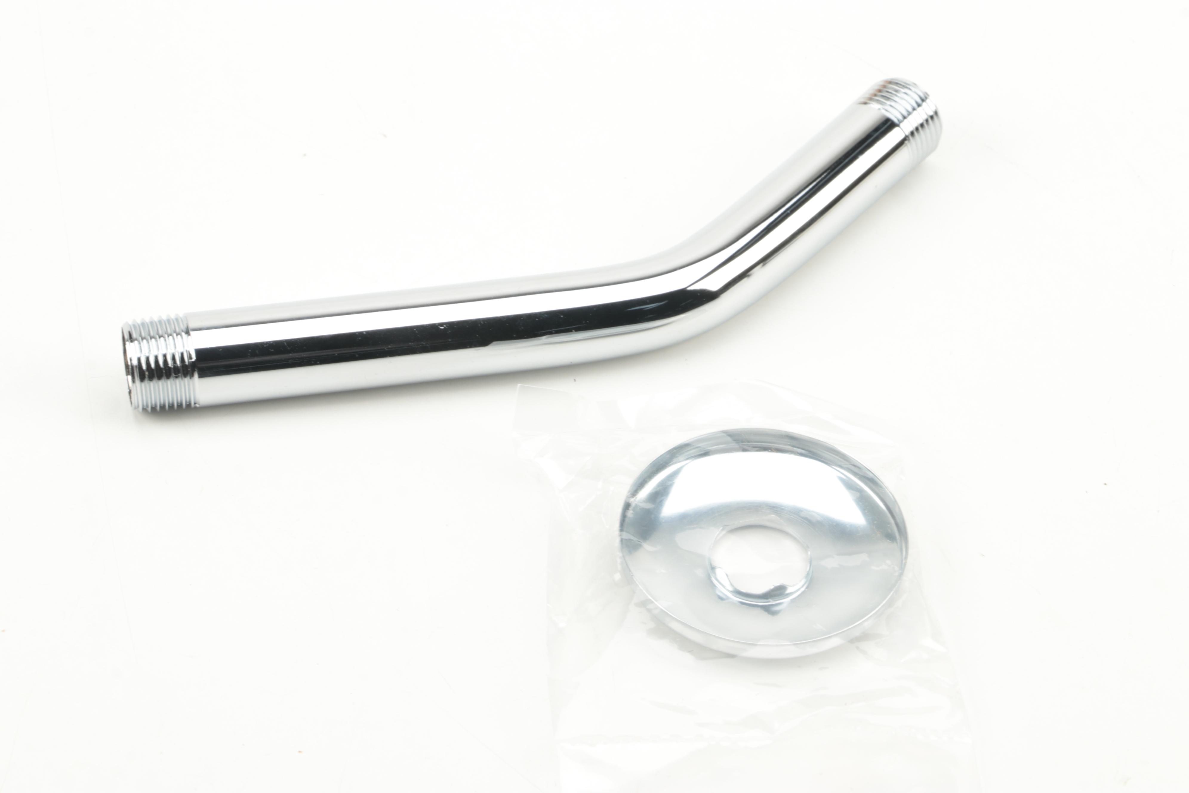 Chrome Finish 19" Extended Shower Arm with Rainfall Nozzle Showerhead