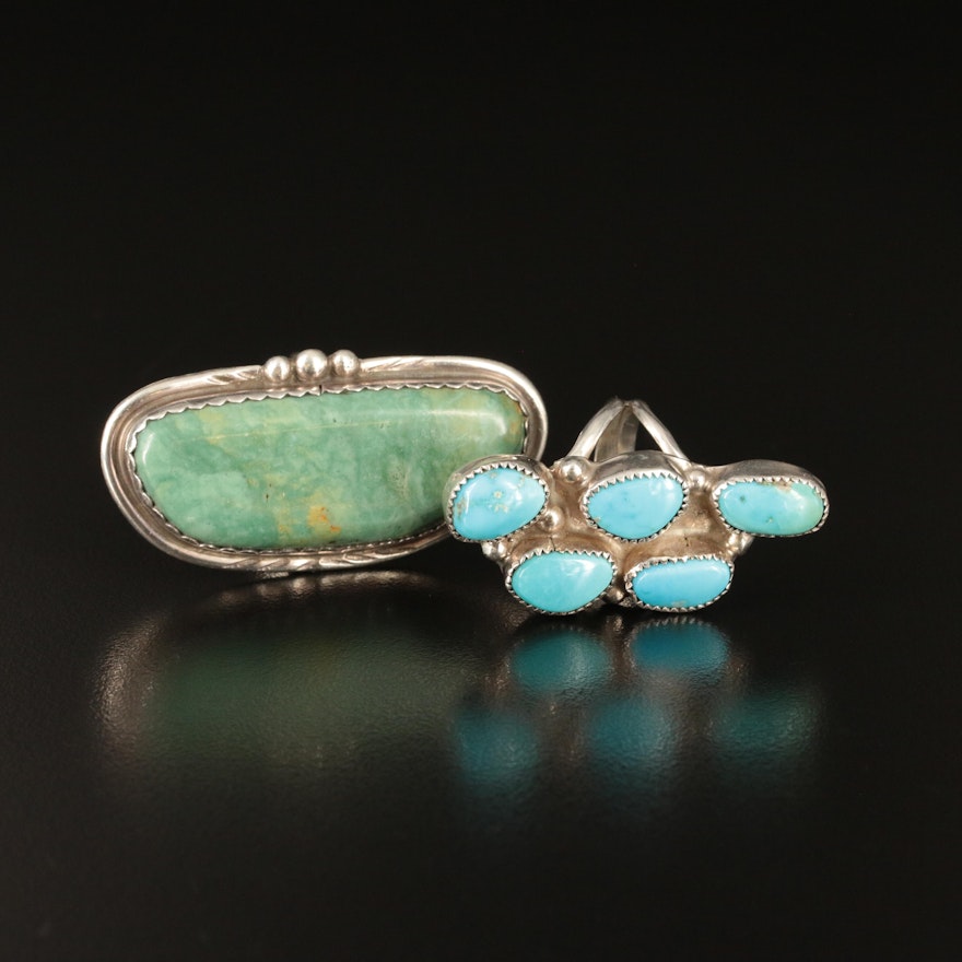 Jason Livingston Navajo Diné and Signed Southwestern Sterling Turquoise ...