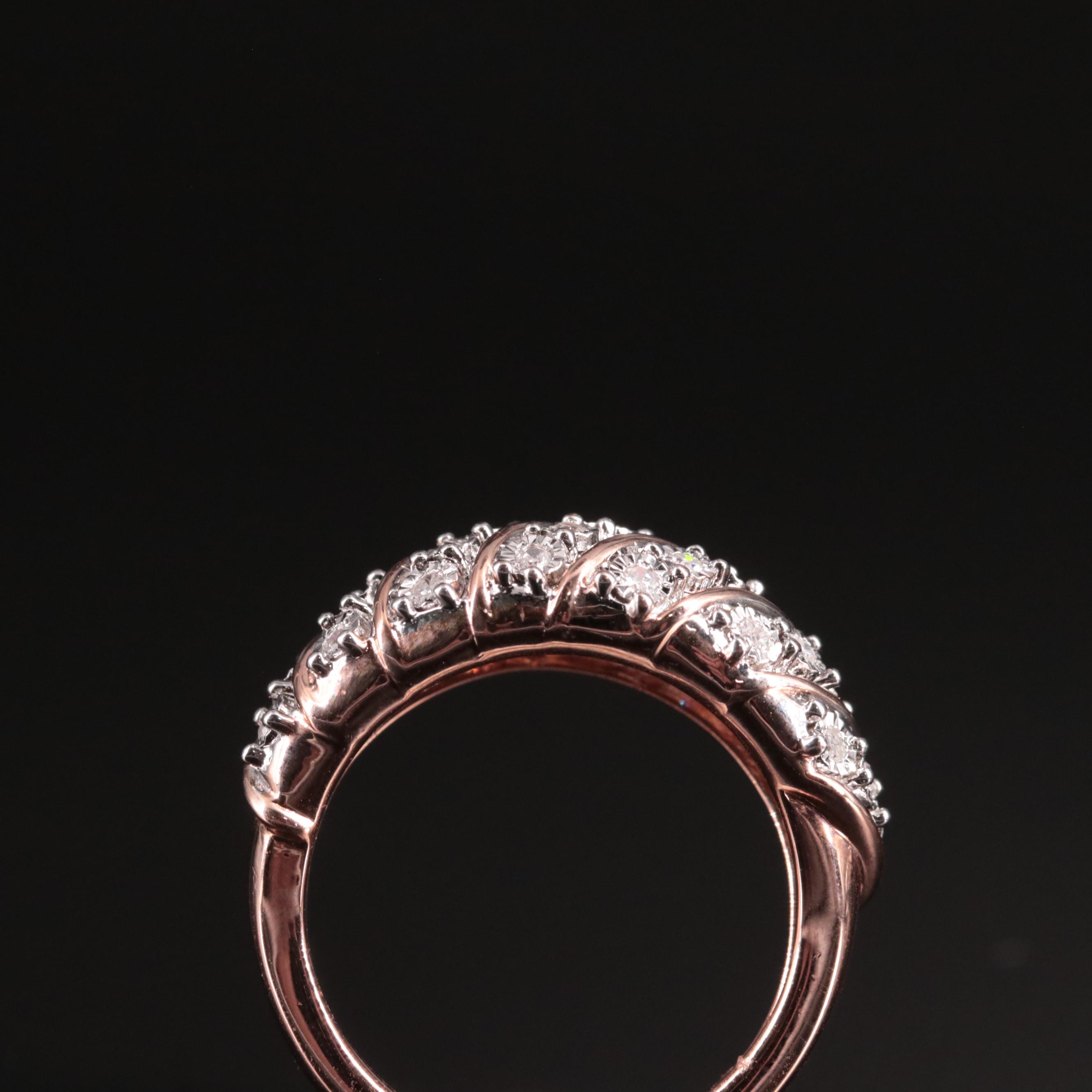 Sterling Diamond Shell Ring EBTH