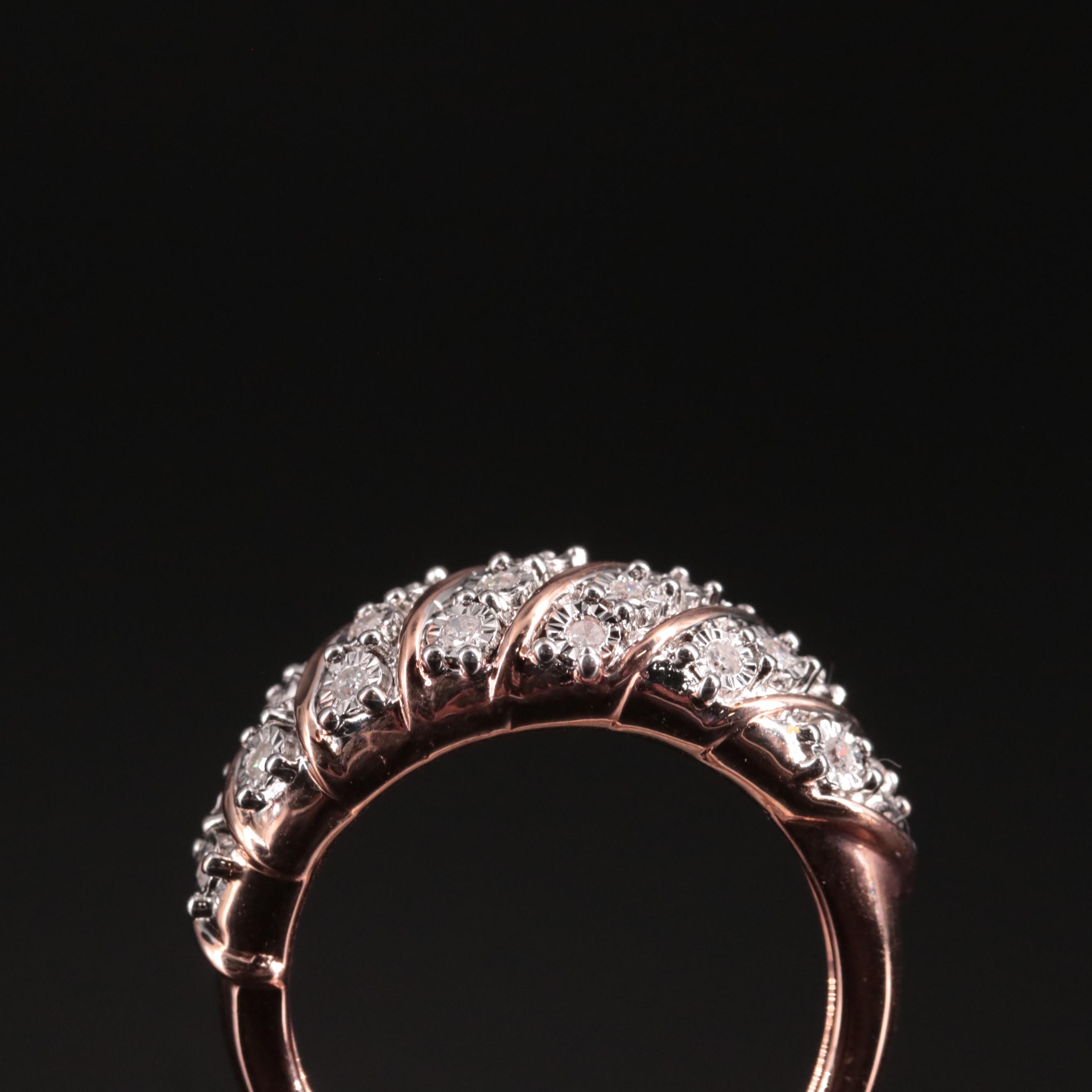 Sterling Diamond Shell Ring EBTH