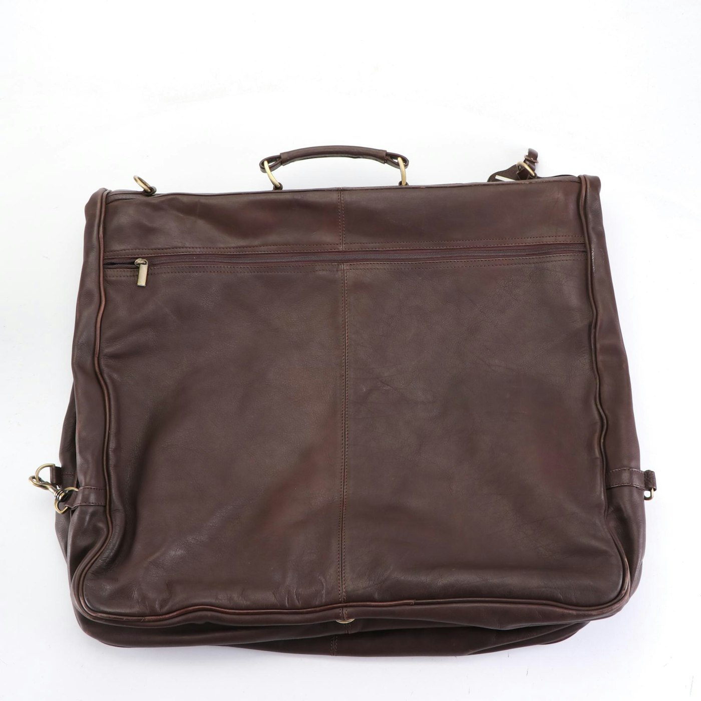 Avenues America Brown Leather Garment Bag with Crossbody Strap | EBTH