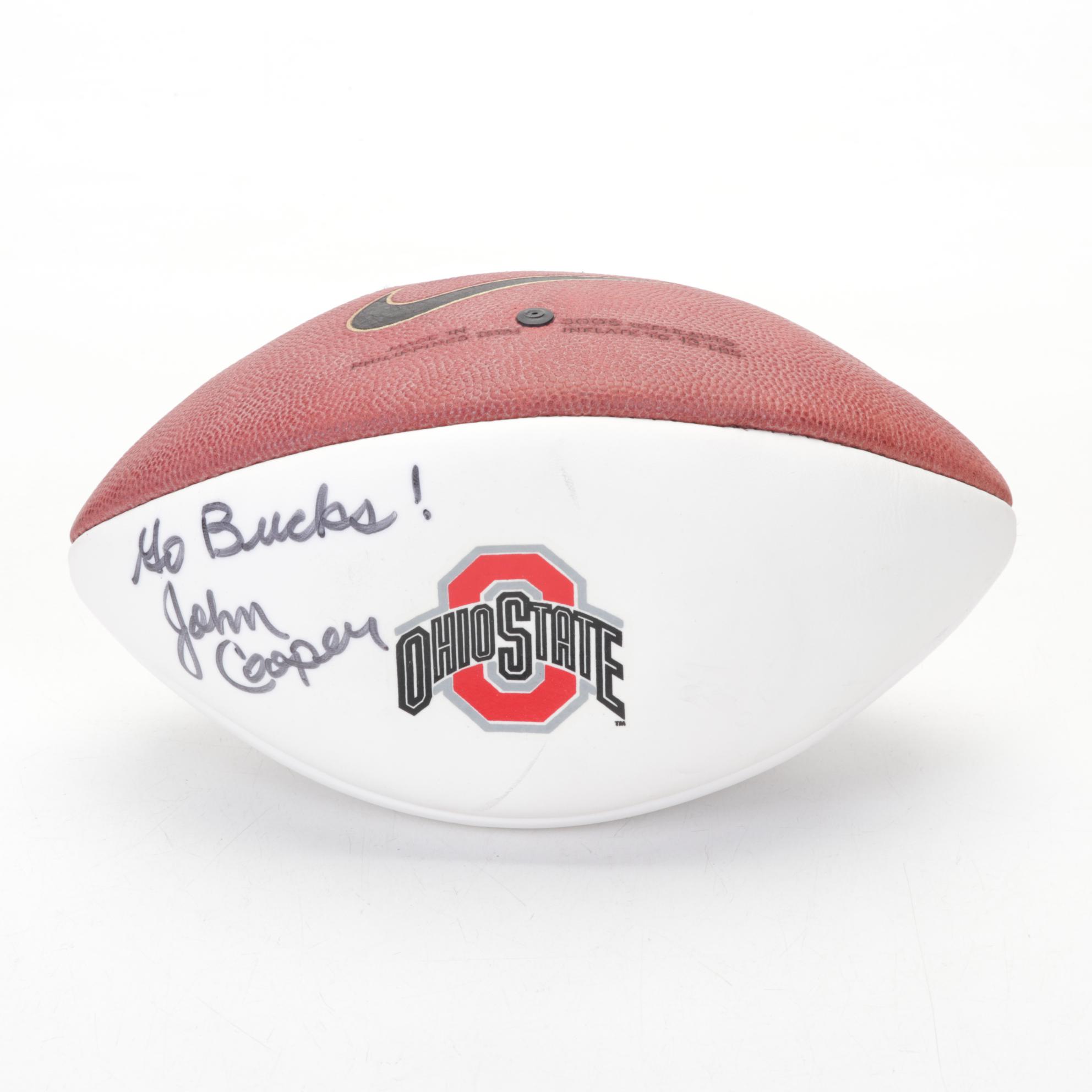 Ohio State University Jim Tressel and John Cooper Signed Footballs EBTH