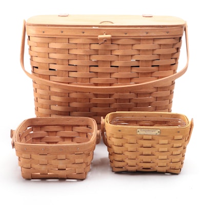 Longaberger Handmade Woven Maple Baskets, 1990s