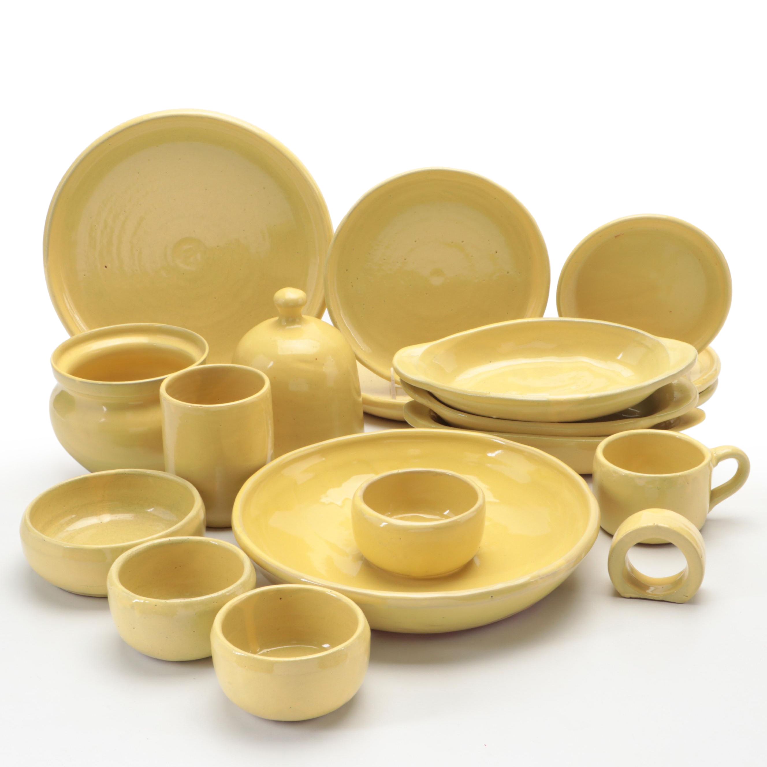 Bybee Pottery Yellow Dinnerware and Serving Accessories EBTH