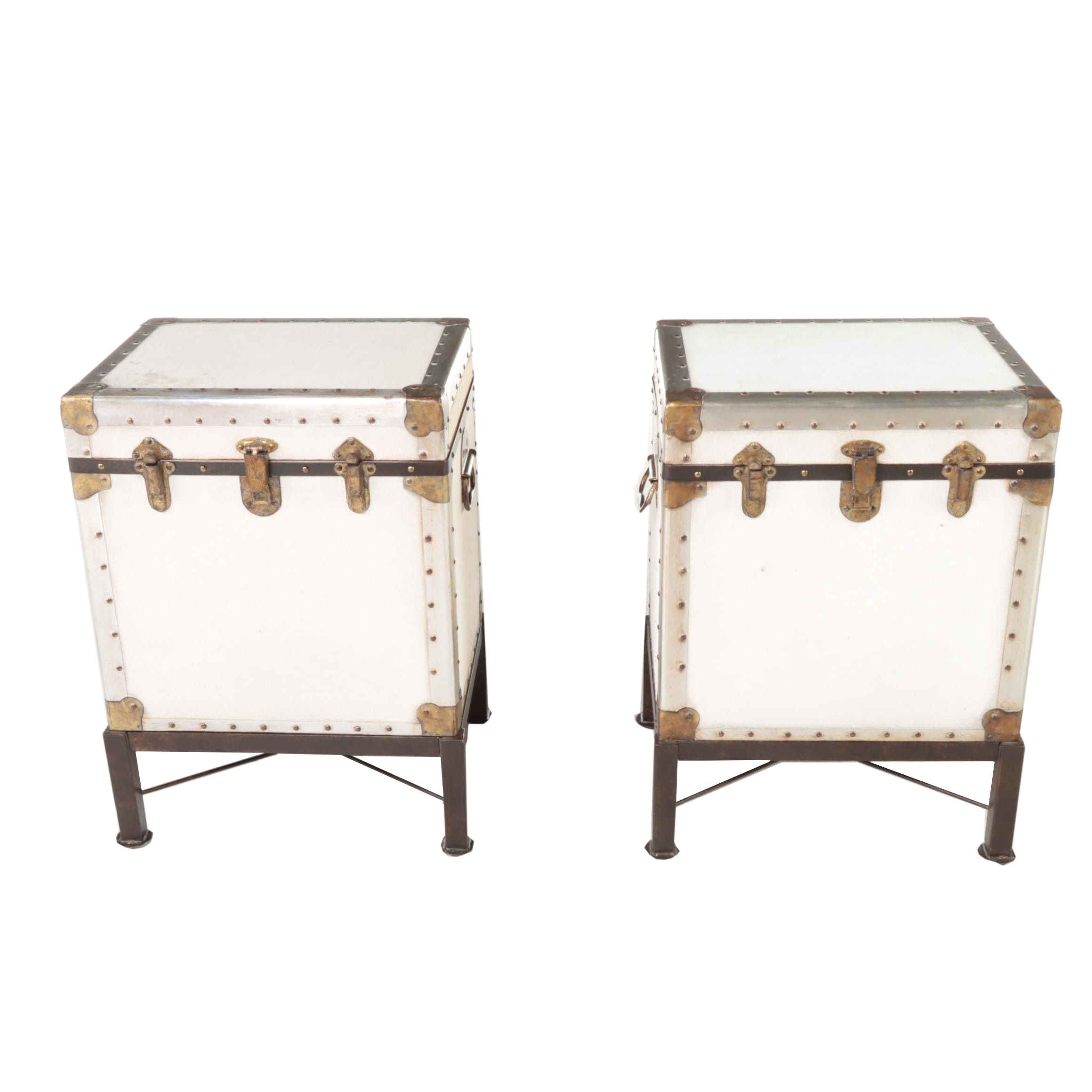 Pair of Pottery Barn "Ludlow" TrunkForm Side Tables EBTH