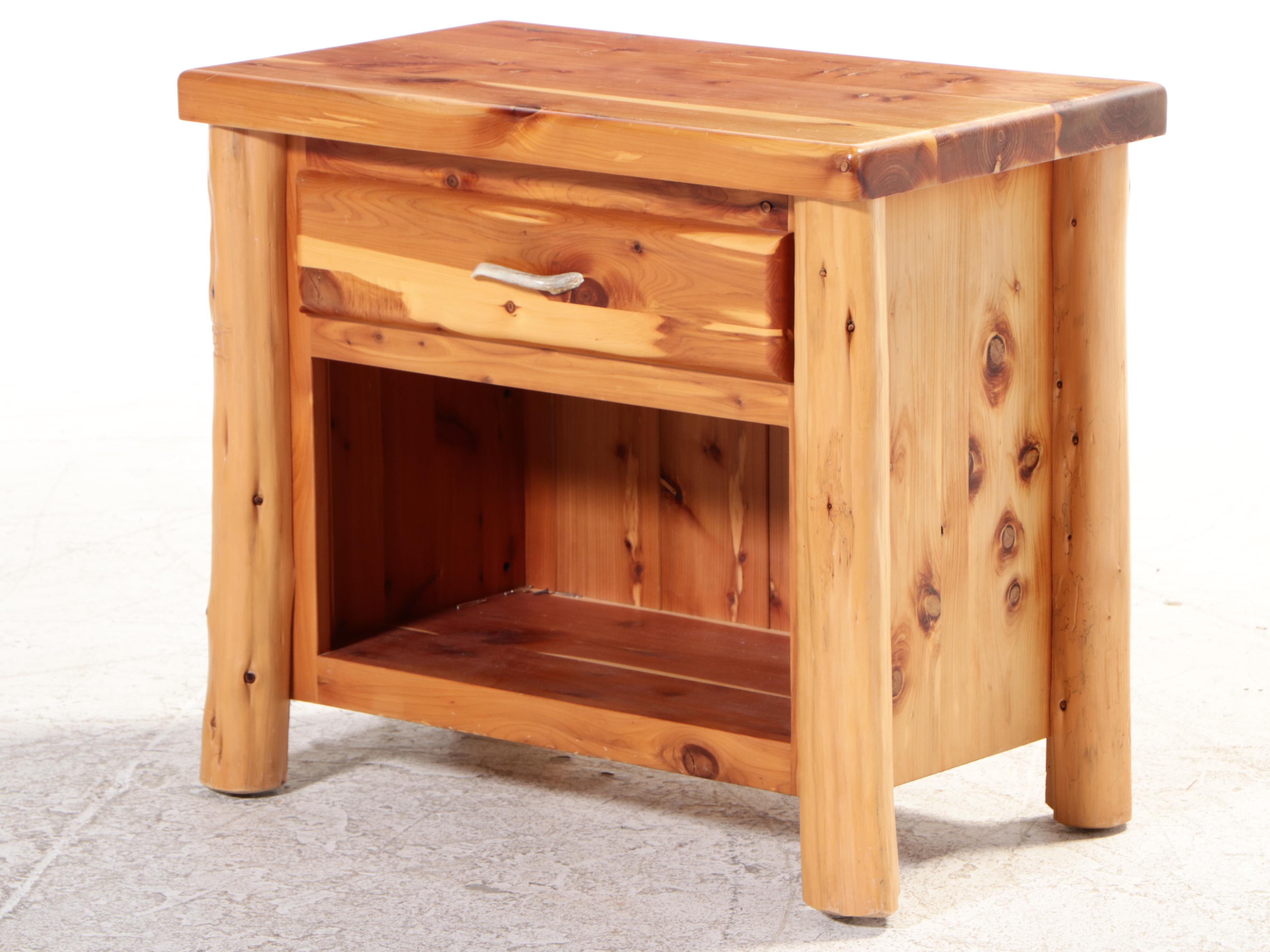 Amish Rustic Cedar Bedside Tables EBTH