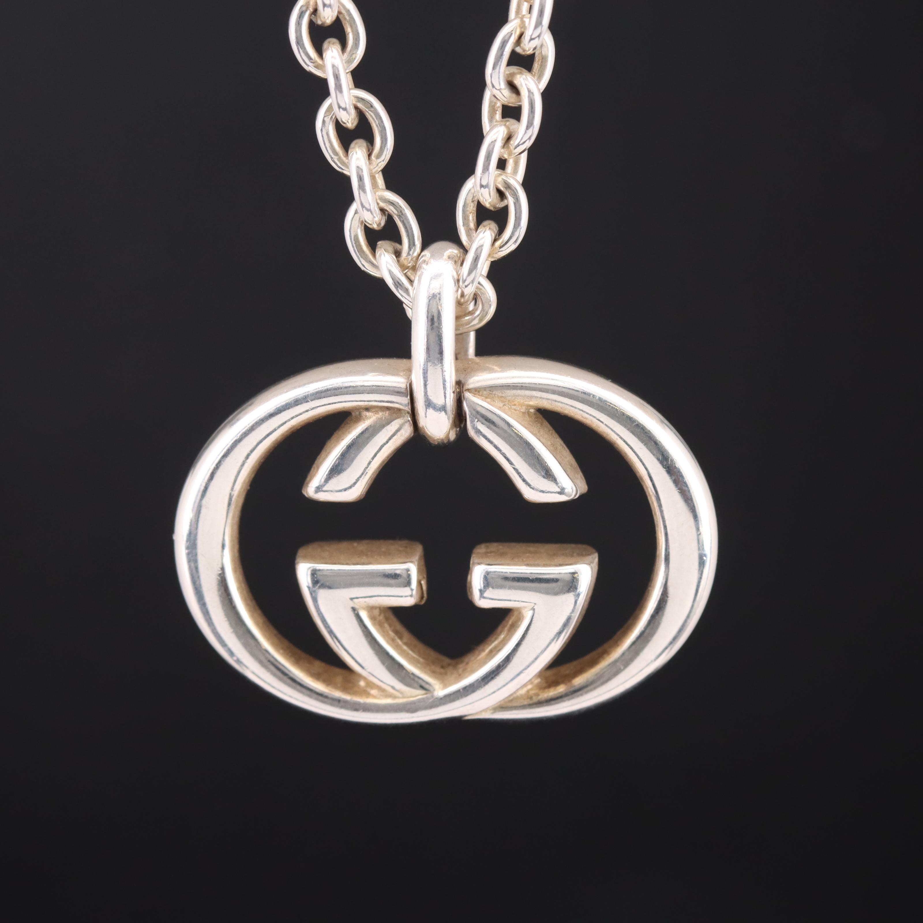 Gucci Sterling Interlocking "G" Pendant Necklace | EBTH