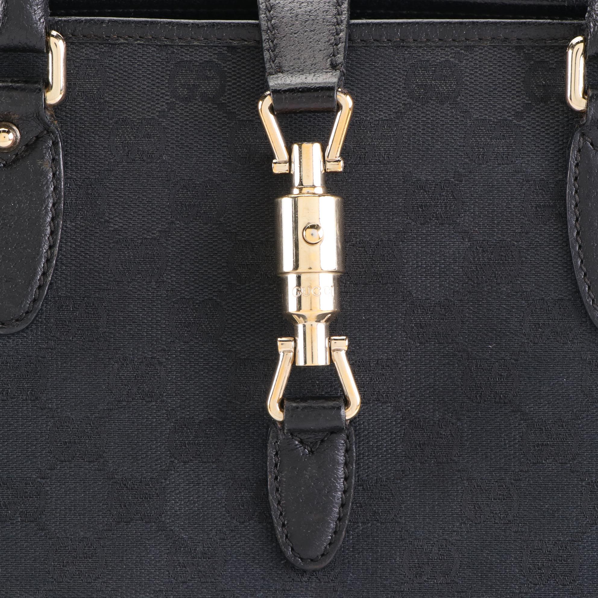 Gucci Piston Lock Tote in GG Canvas with Leather Trim EBTH