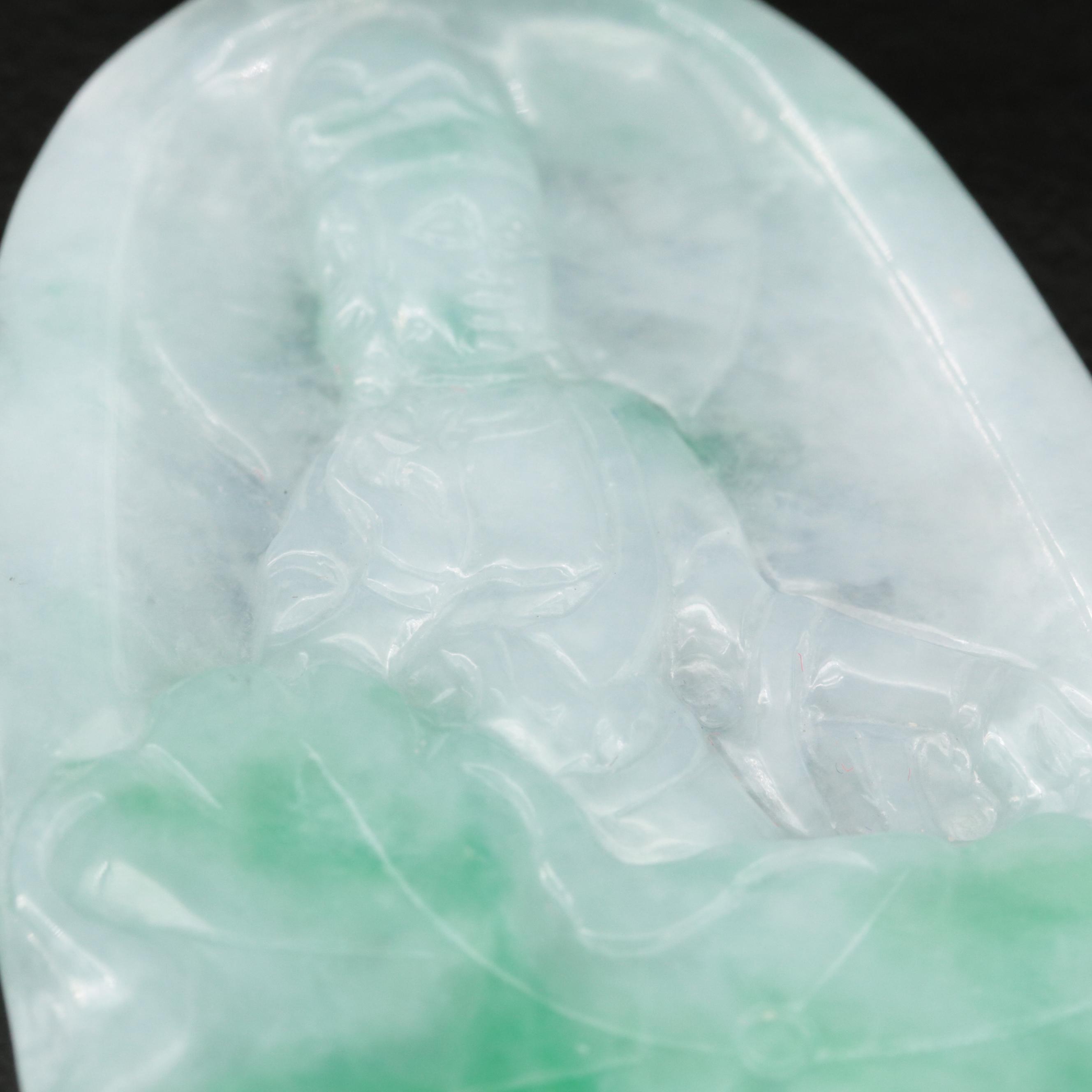 Carved Jadeite Buddha Pendant Necklace | EBTH