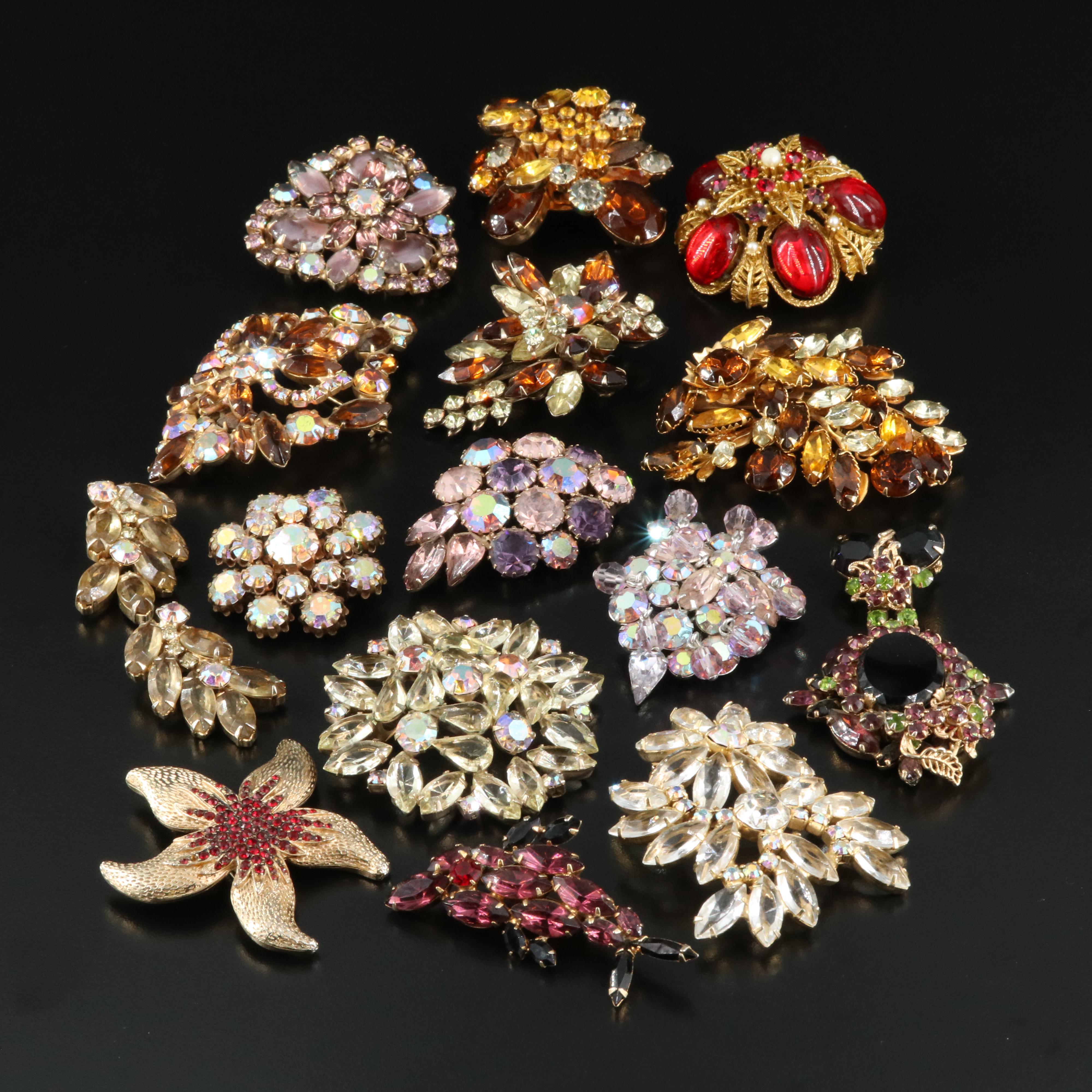 Earrings and Pin Set Included in Brooch Collection EBTH