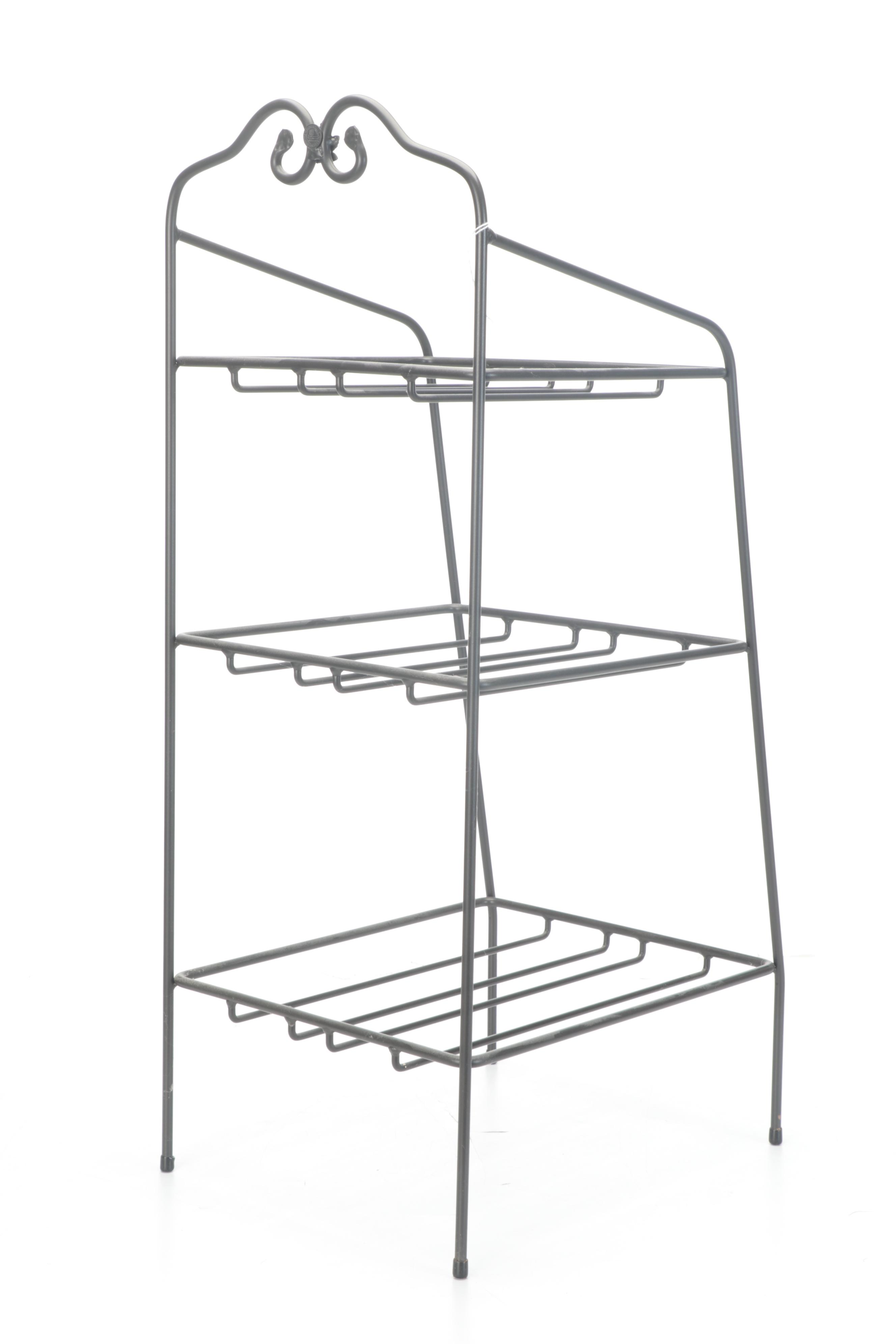 Longaberger Wrought Metal Tiered Stand with Woven Maple Baskets EBTH