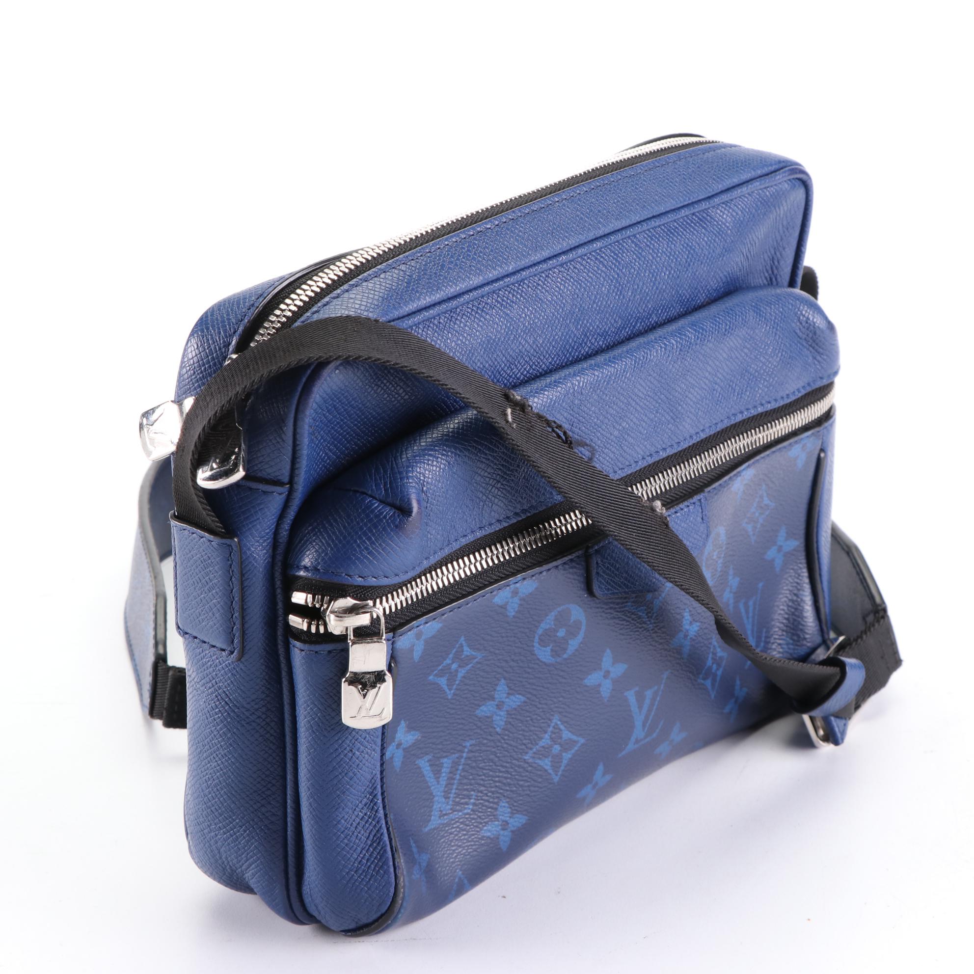 Louis Vuitton Outdoor Messenger Bag in Blue Monogram Canvas and Taïga