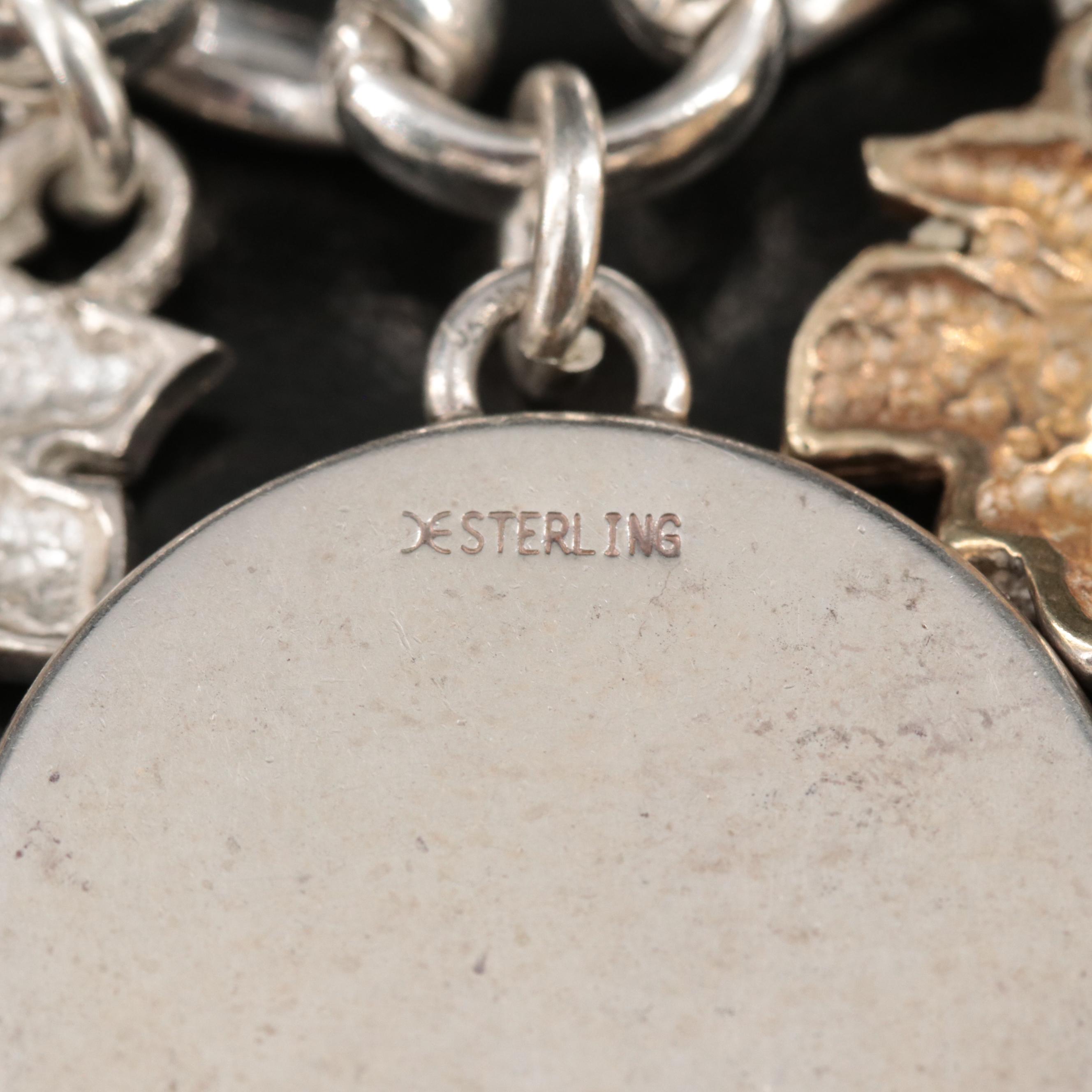 Sterling Pearl, Grape Cluster, Coin Necklace and Coin Earrings | EBTH