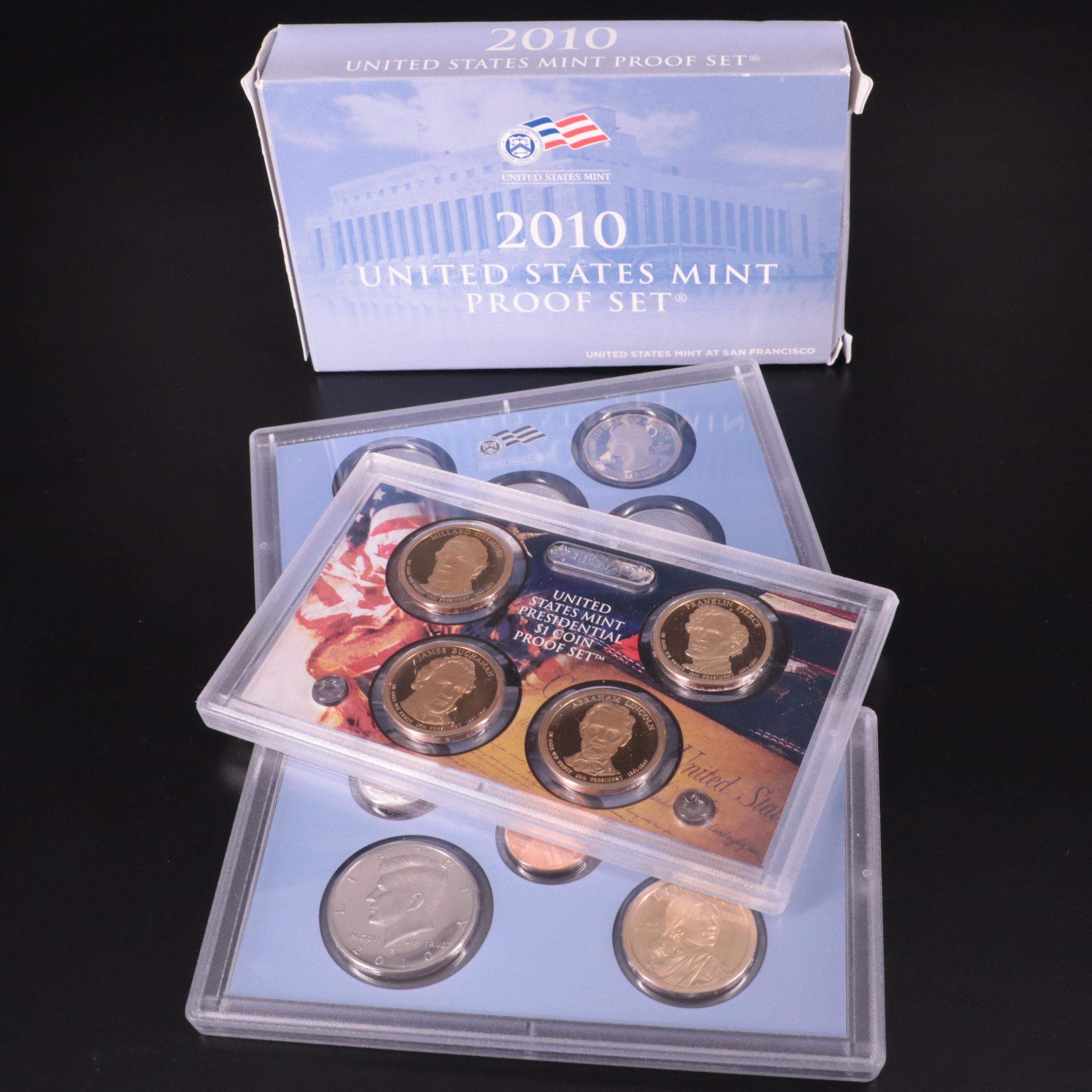 Four United States Mint Proof Sets 2010, 2012, 2013, and 2014 EBTH