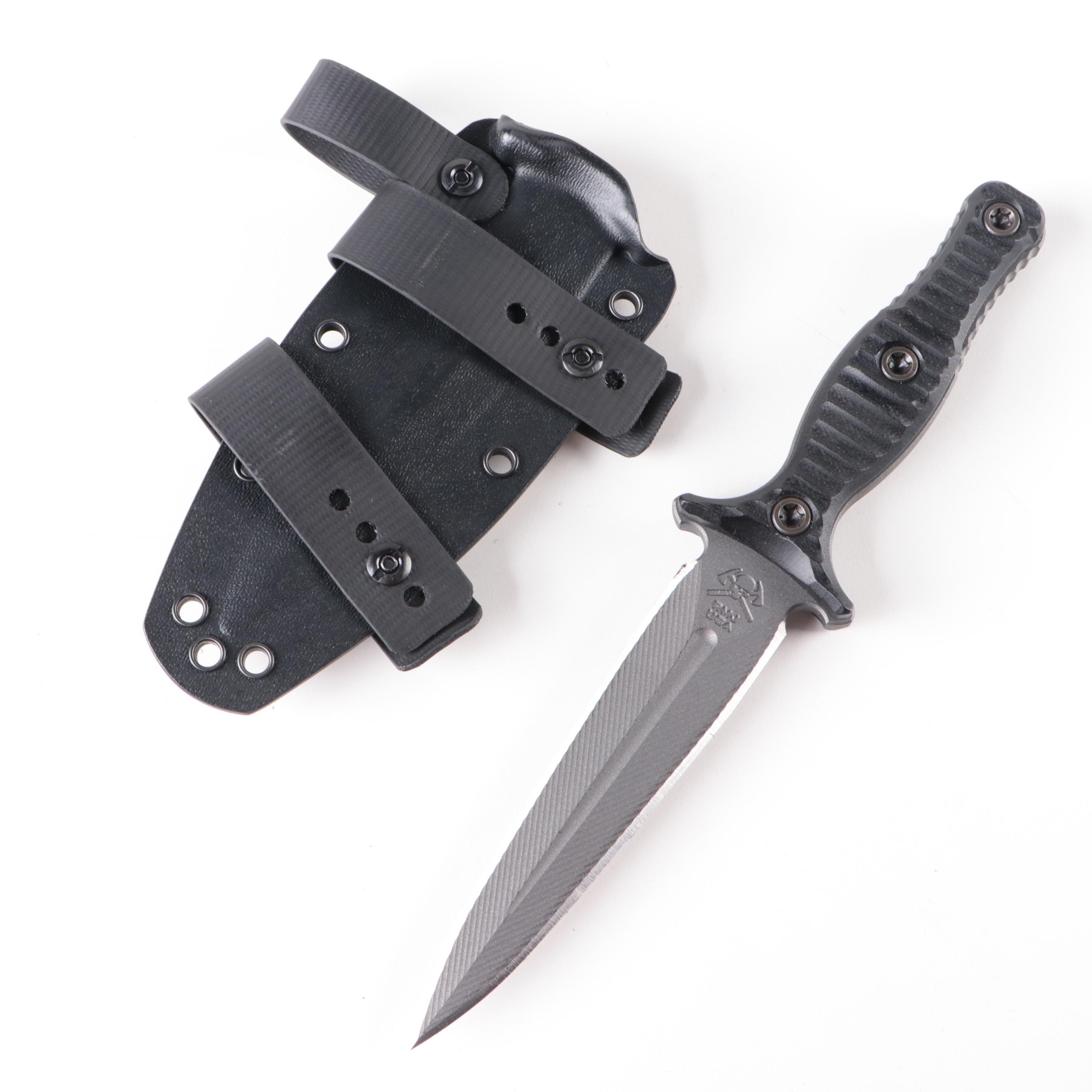 RMJ Raider Dagger with Winkler Push Daggers and Shun Knife Cases EBTH