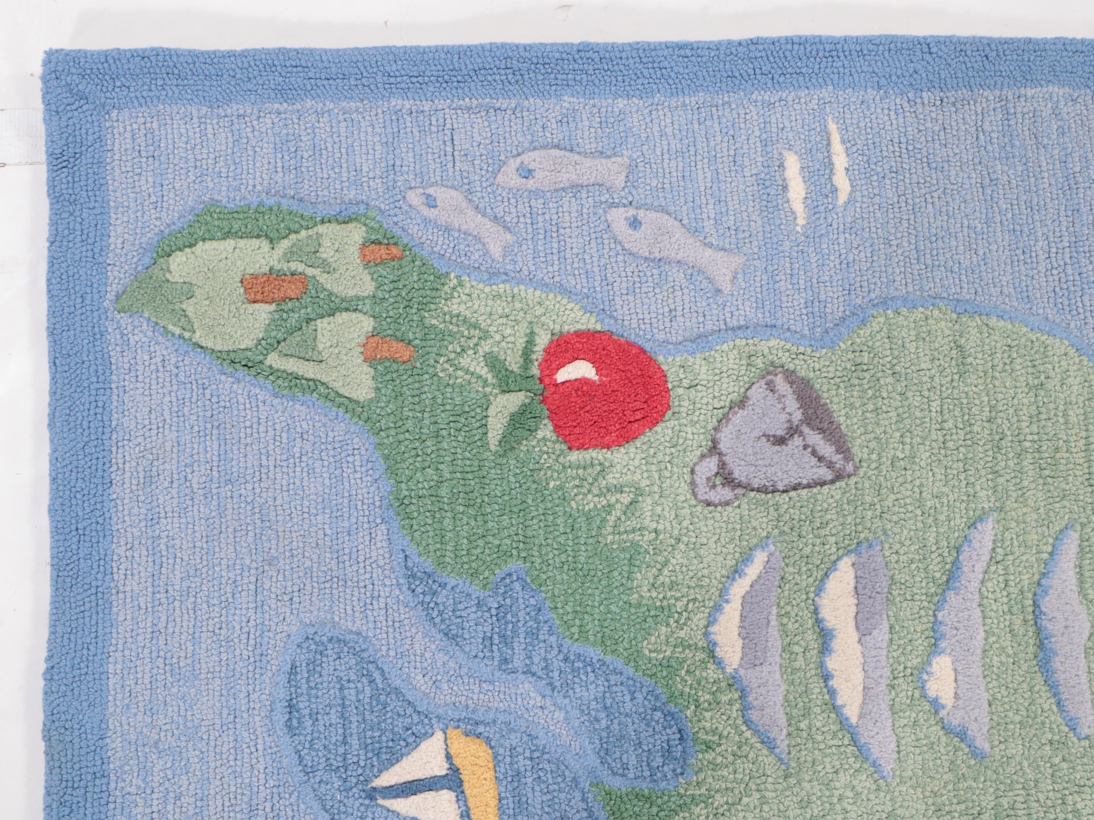 5' x 8' HandHooked Pottery Barn Kids USA Map Area Rug EBTH