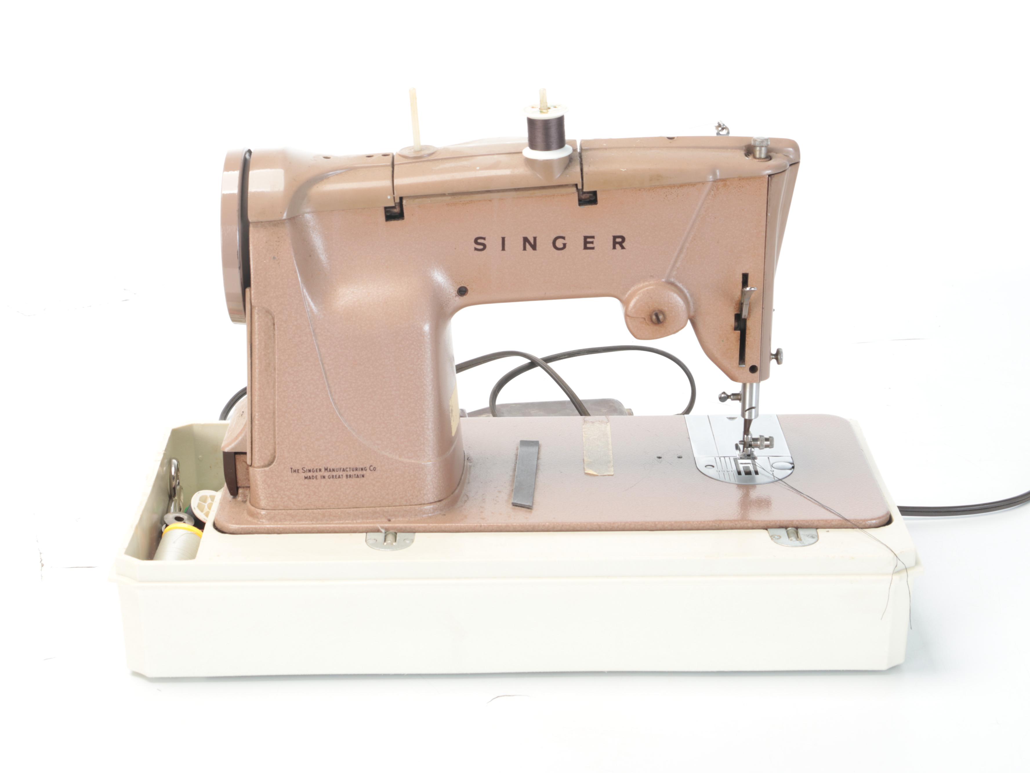 Singer and Brother Sewing Machines With Case, Supplies and Notions EBTH
