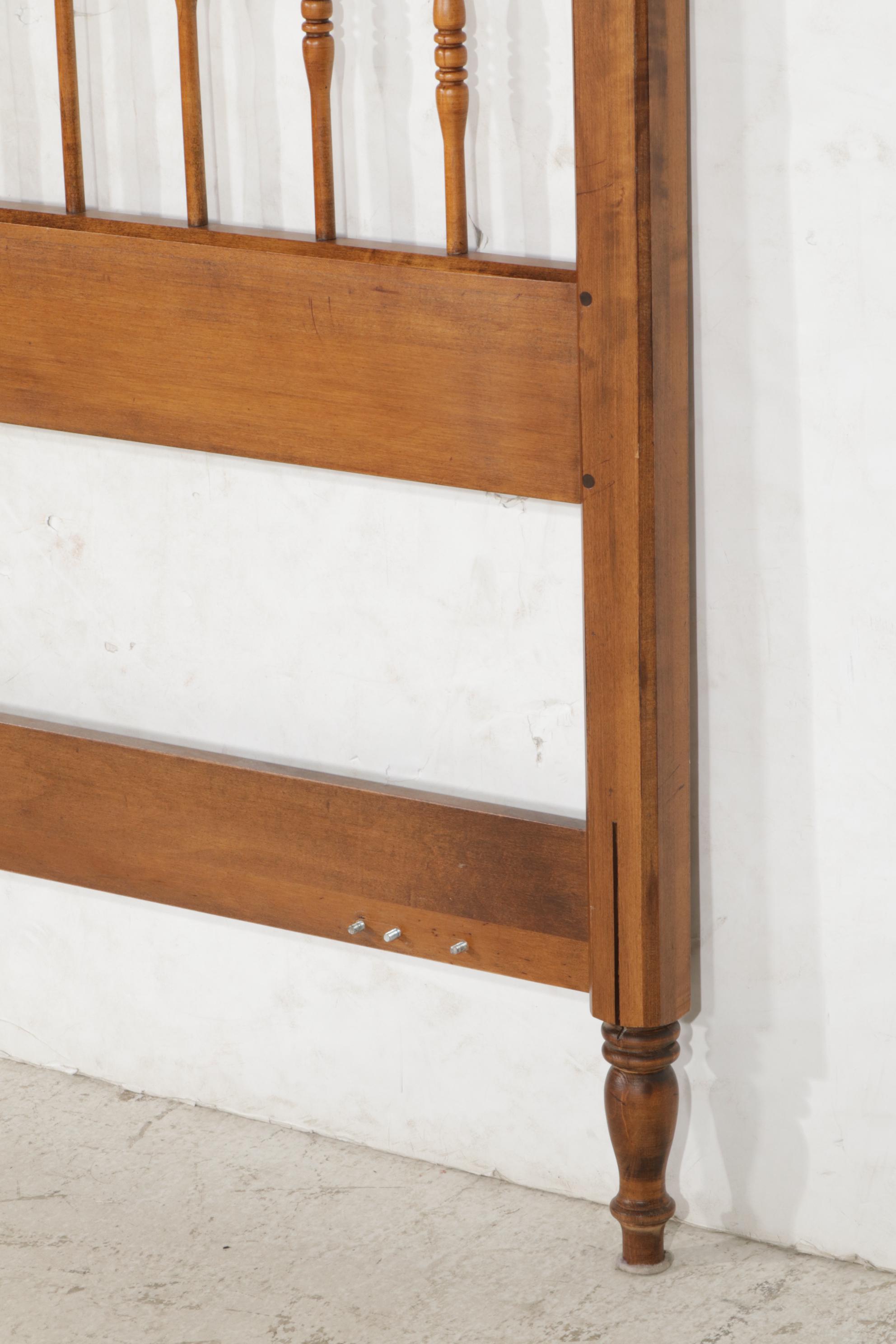 Ethan Allen "Circa 1776" Maple Queen Headboard and Pair of Nightstands