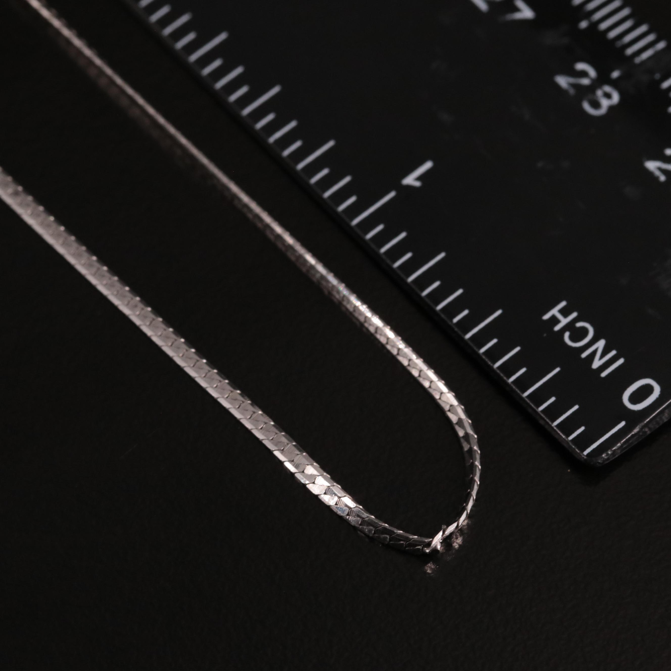 Platinum Herringbone Chain Necklace EBTH