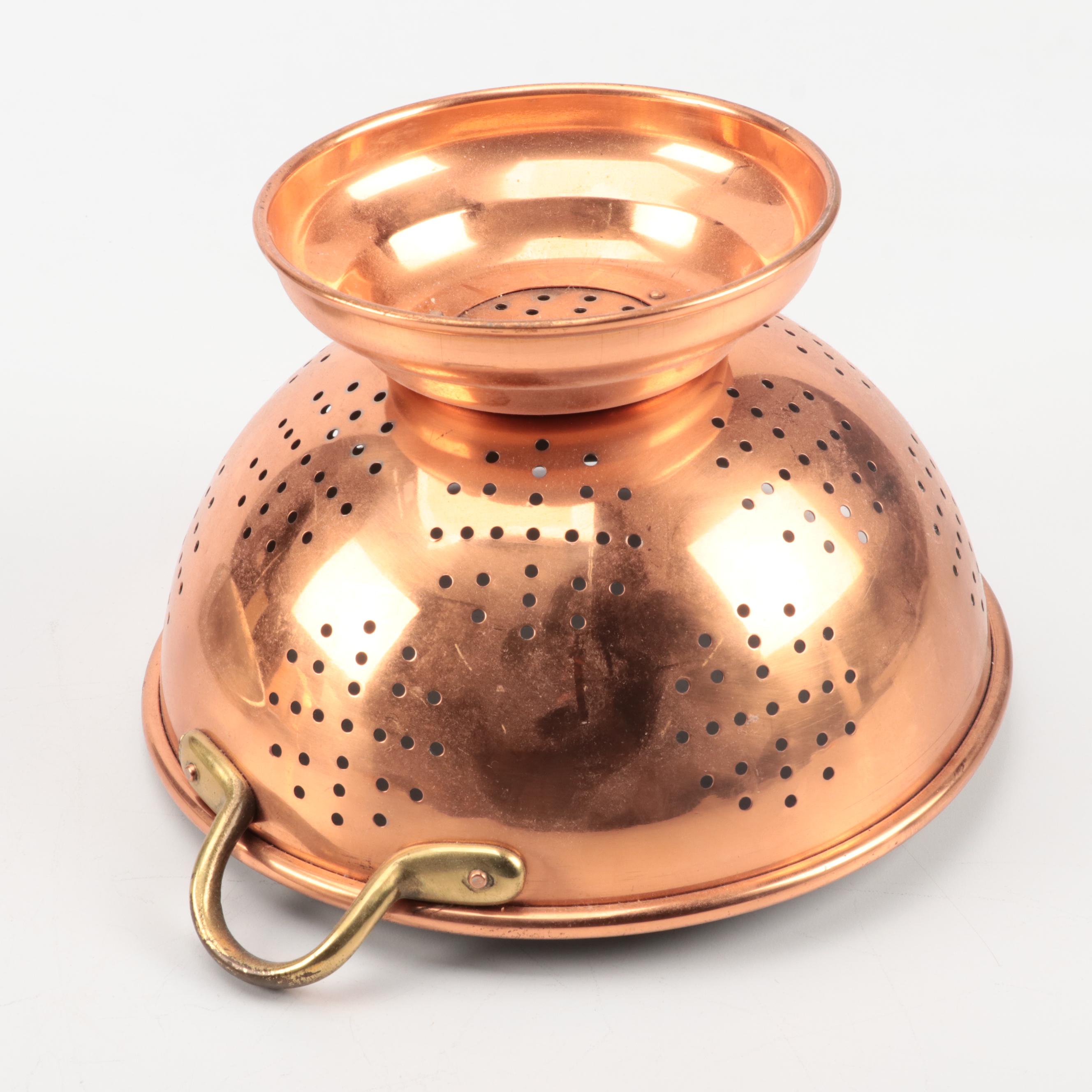 Tagus Copper Pot with Copper Pedestal Colander EBTH