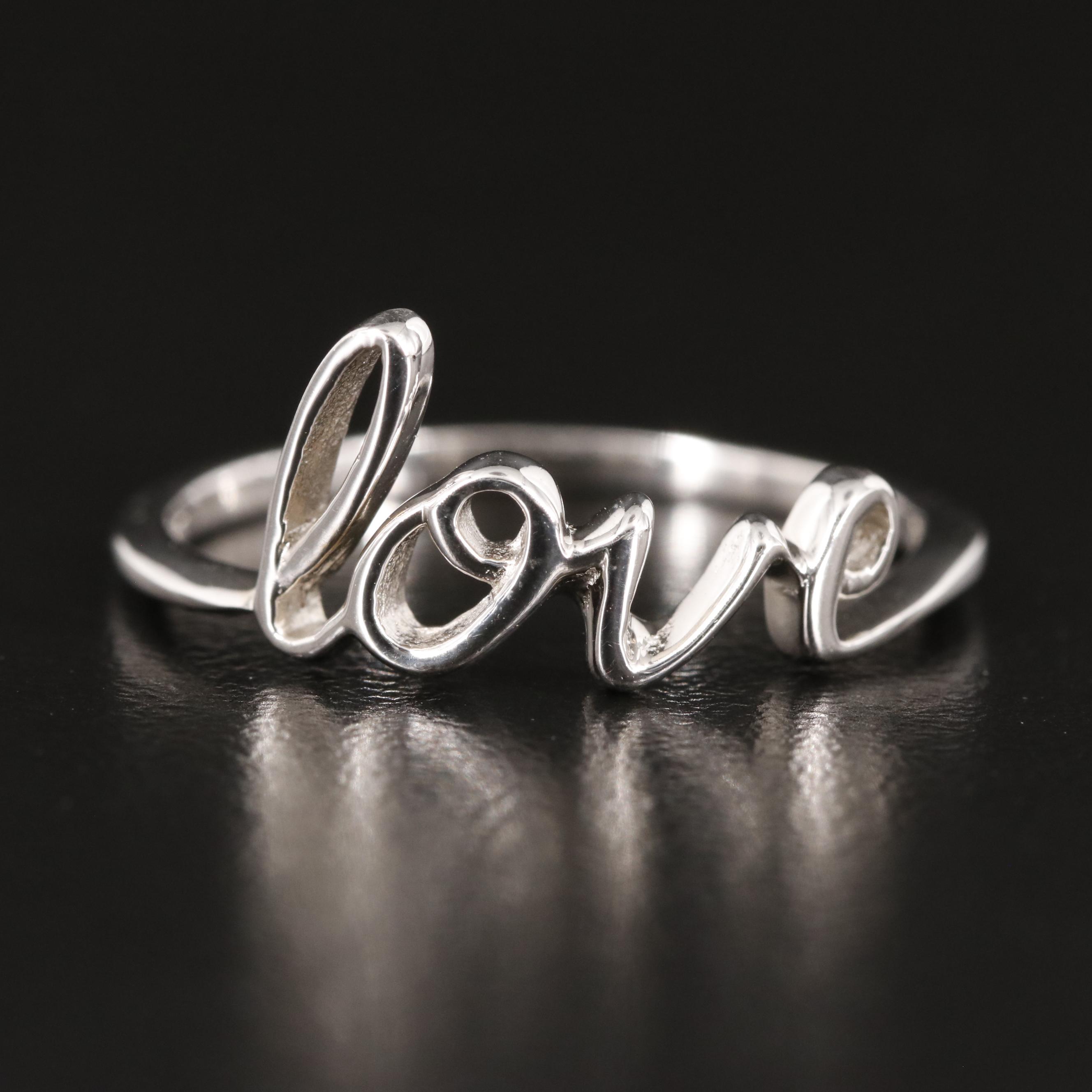 Sterling "Love" Ring EBTH