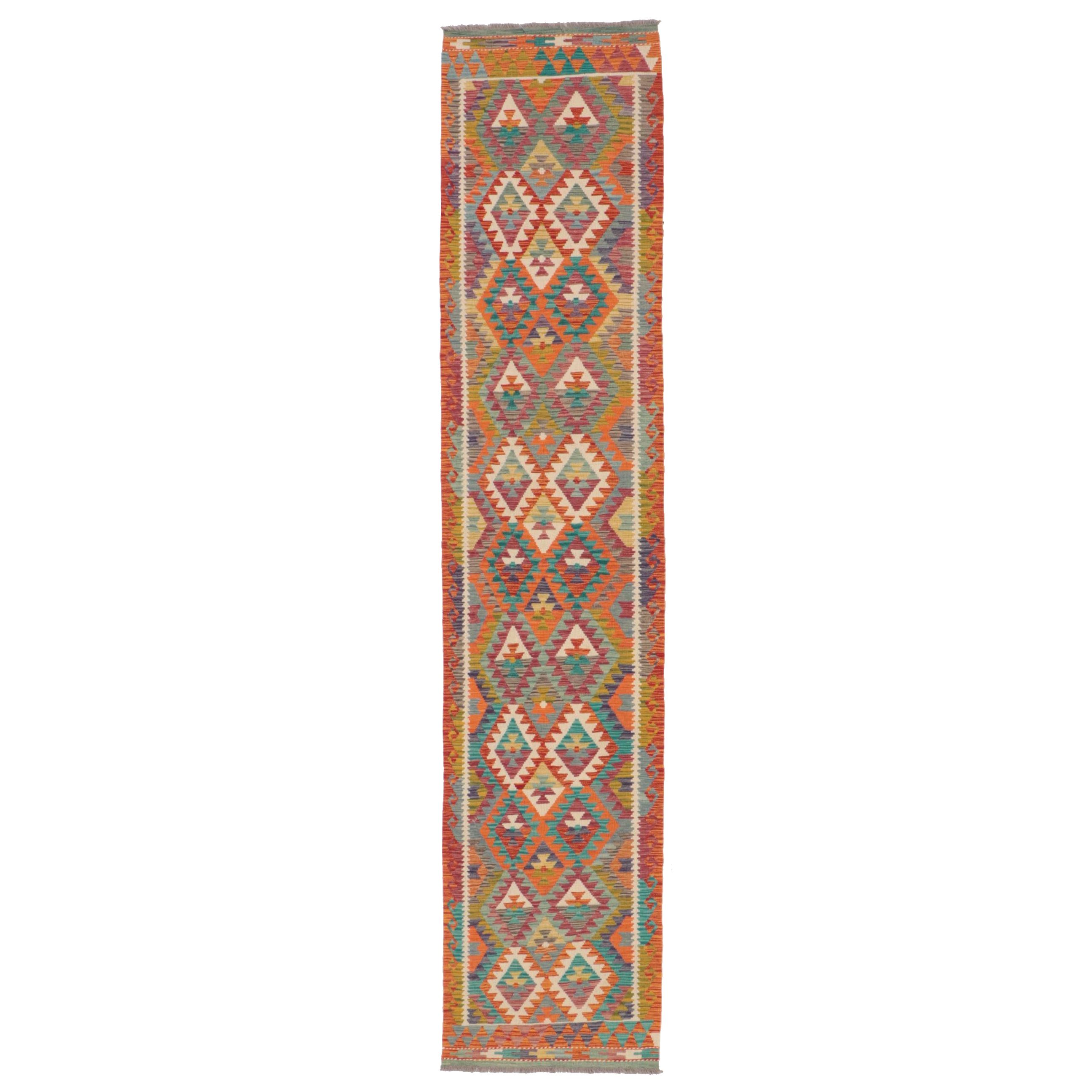 2'9 x 13'1 Handwoven Pakistani Kilim Carpet Runner EBTH