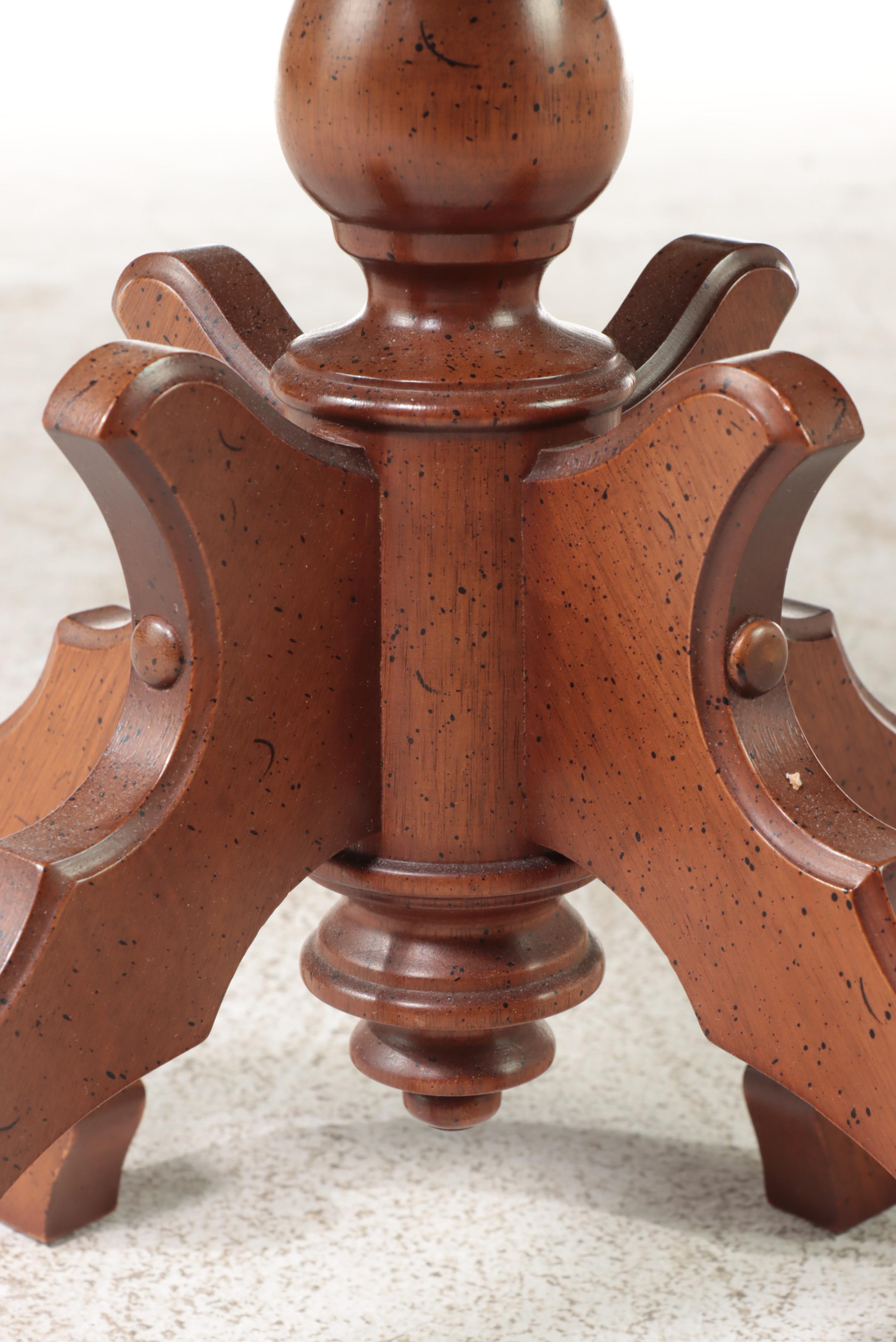 Small Victorian Style Mahogany and Marble Top Side Table, 20th Century