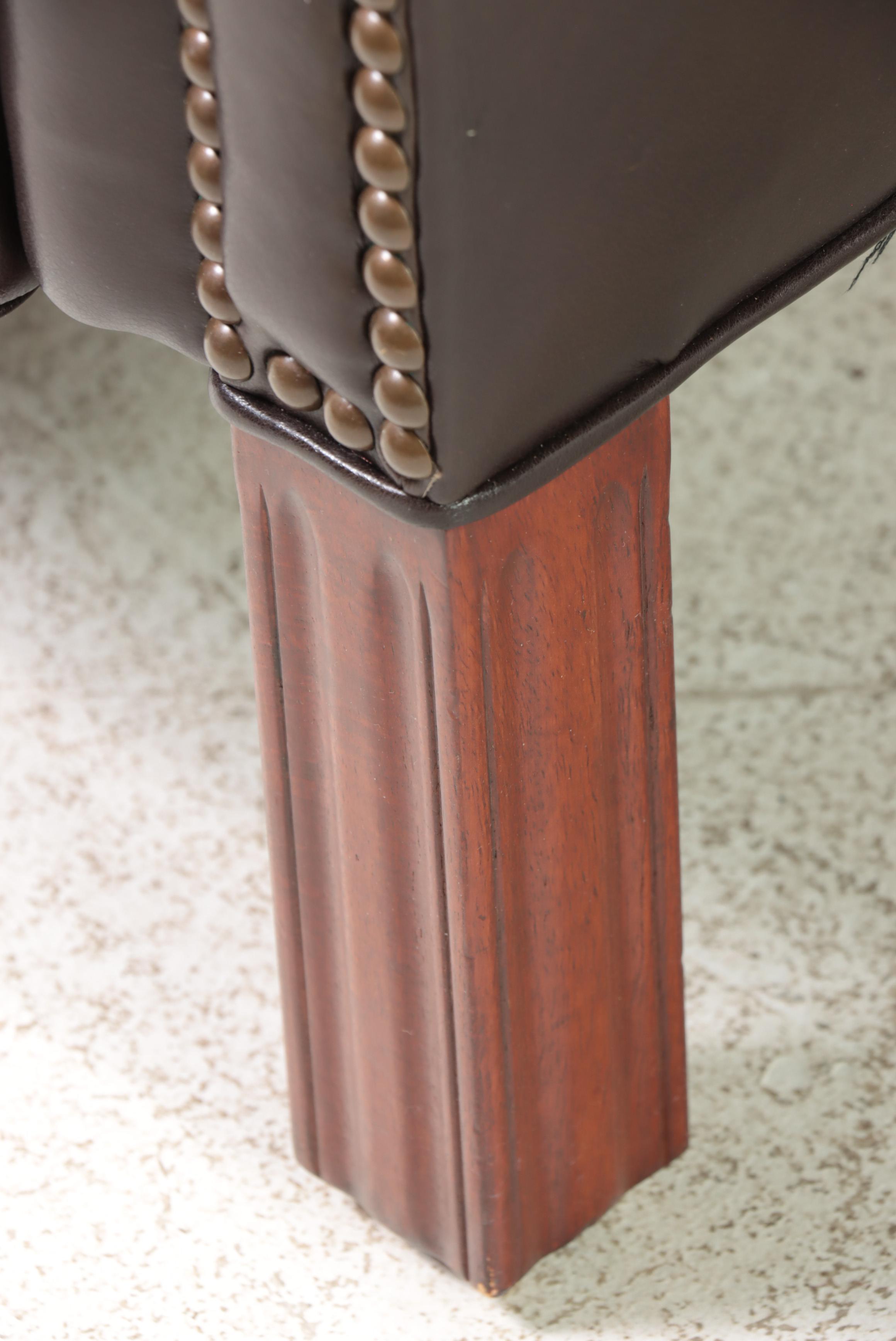 BradingtonYoung Chippendale Style Leather Wingback Recliner with