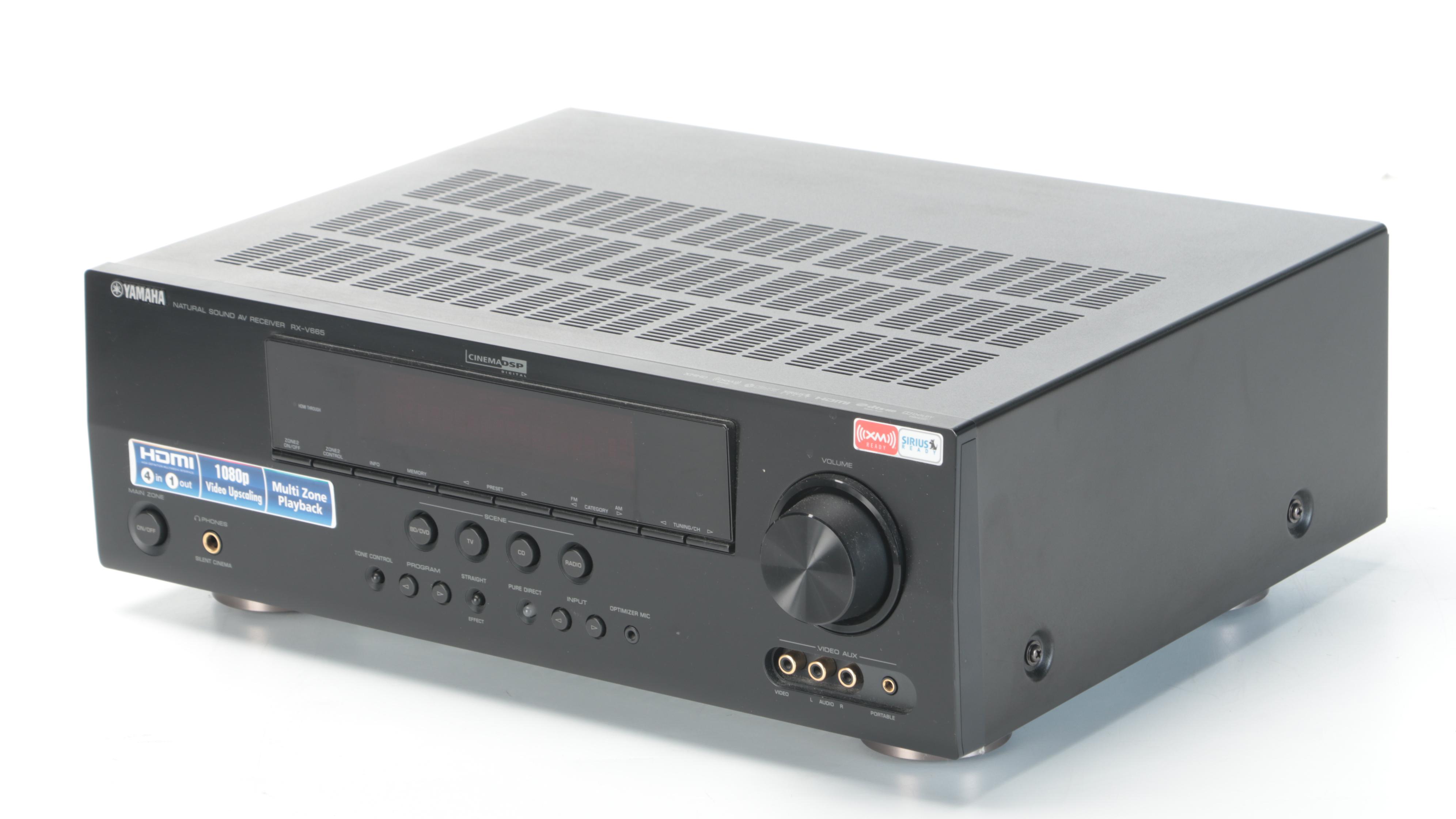 Yamaha RXV665 Receiver with Klipsch Speaker System and Roku Streaming