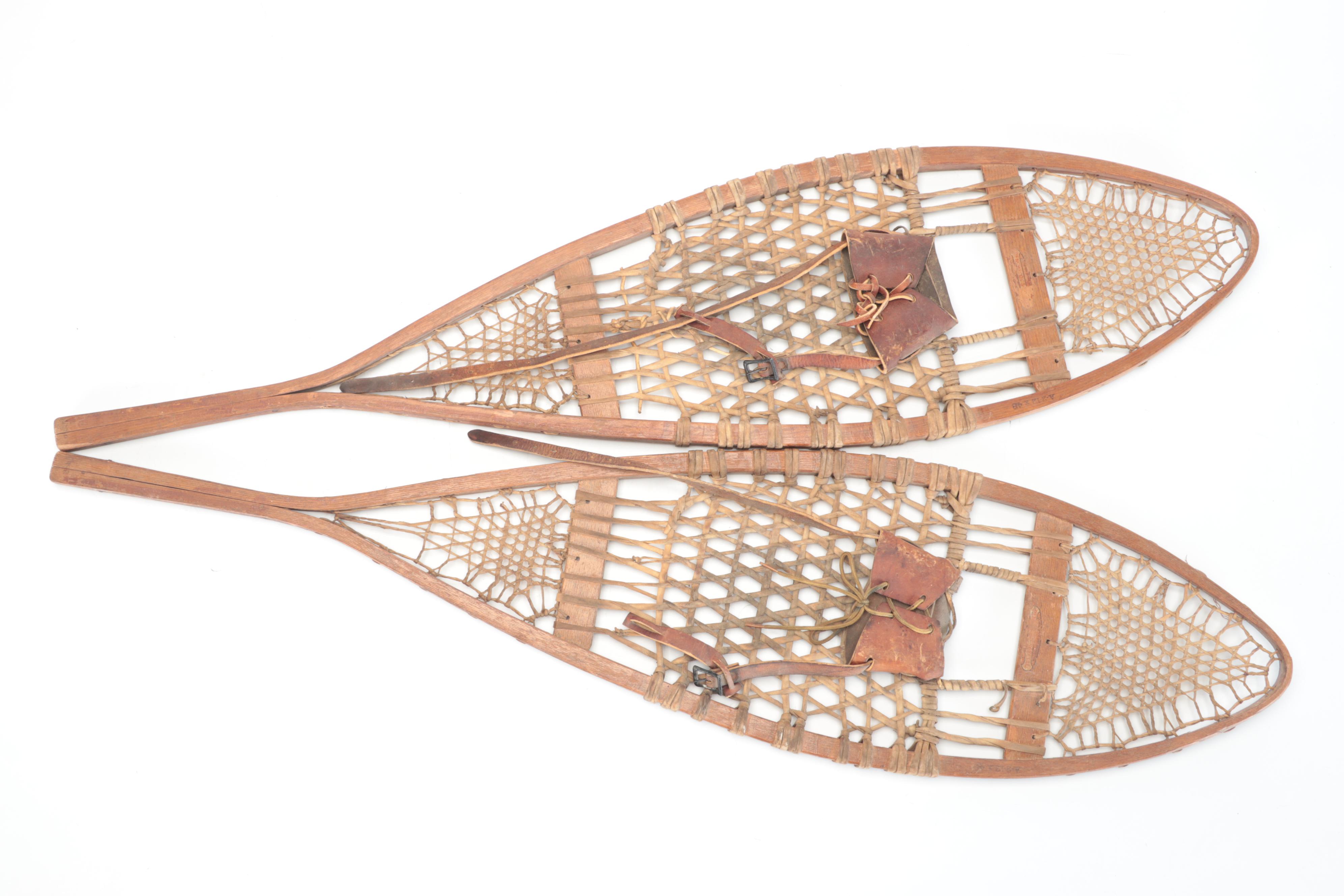 Penobscot Special Wood and Rawhide Snowshoes, Mid20th Century EBTH